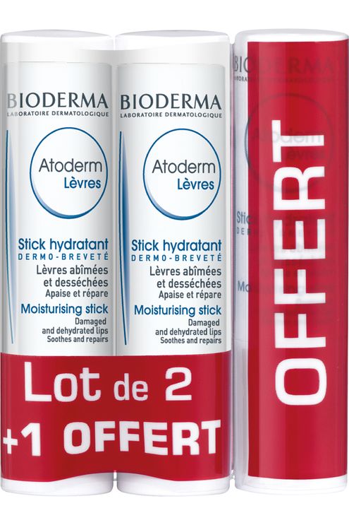 Stick lèvres hydratant Atoderm - 2 achetés 1 offert !