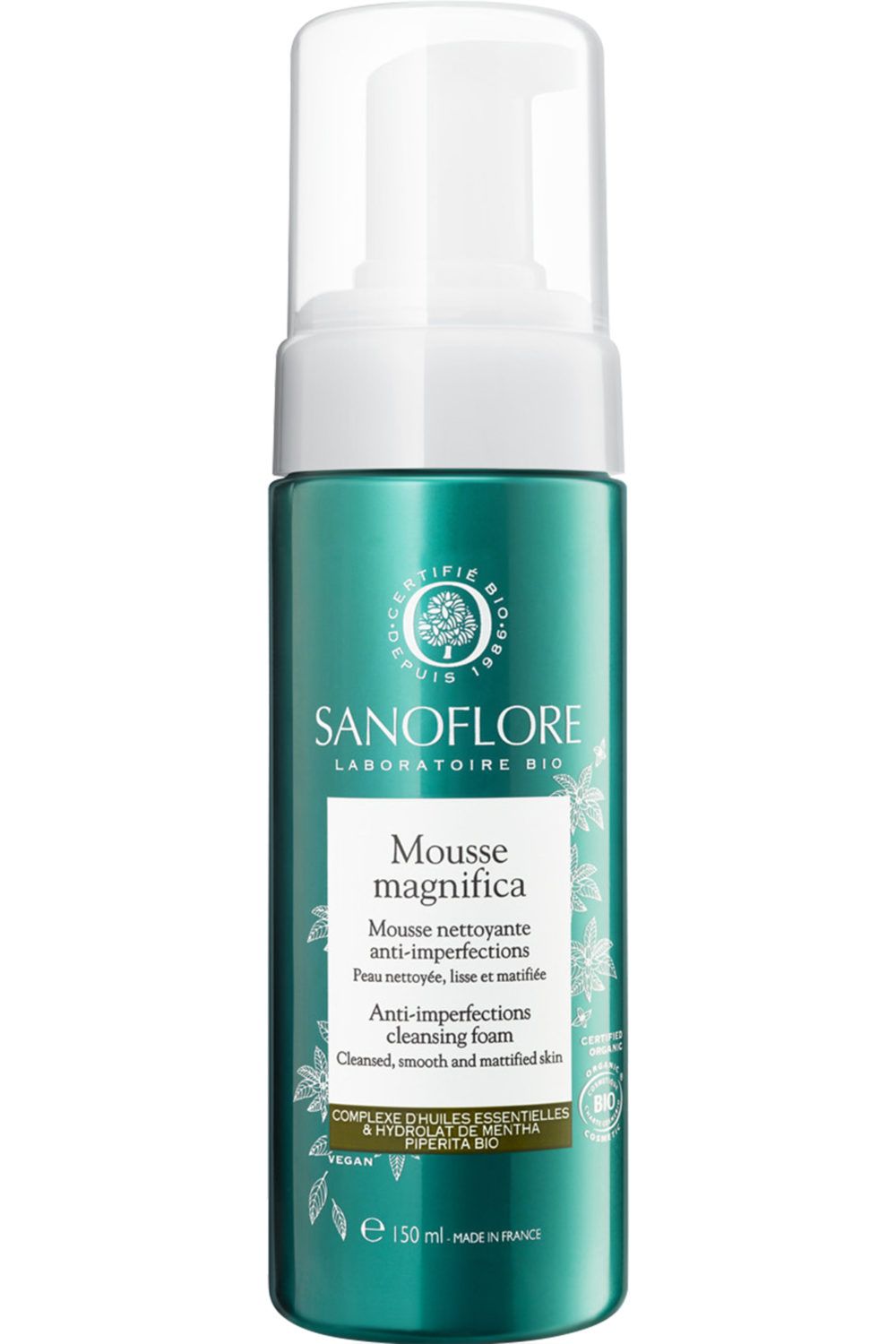 Sanoflore - Mousse visage nettoyante purifiante Bio Aqua Magnifica 150mL