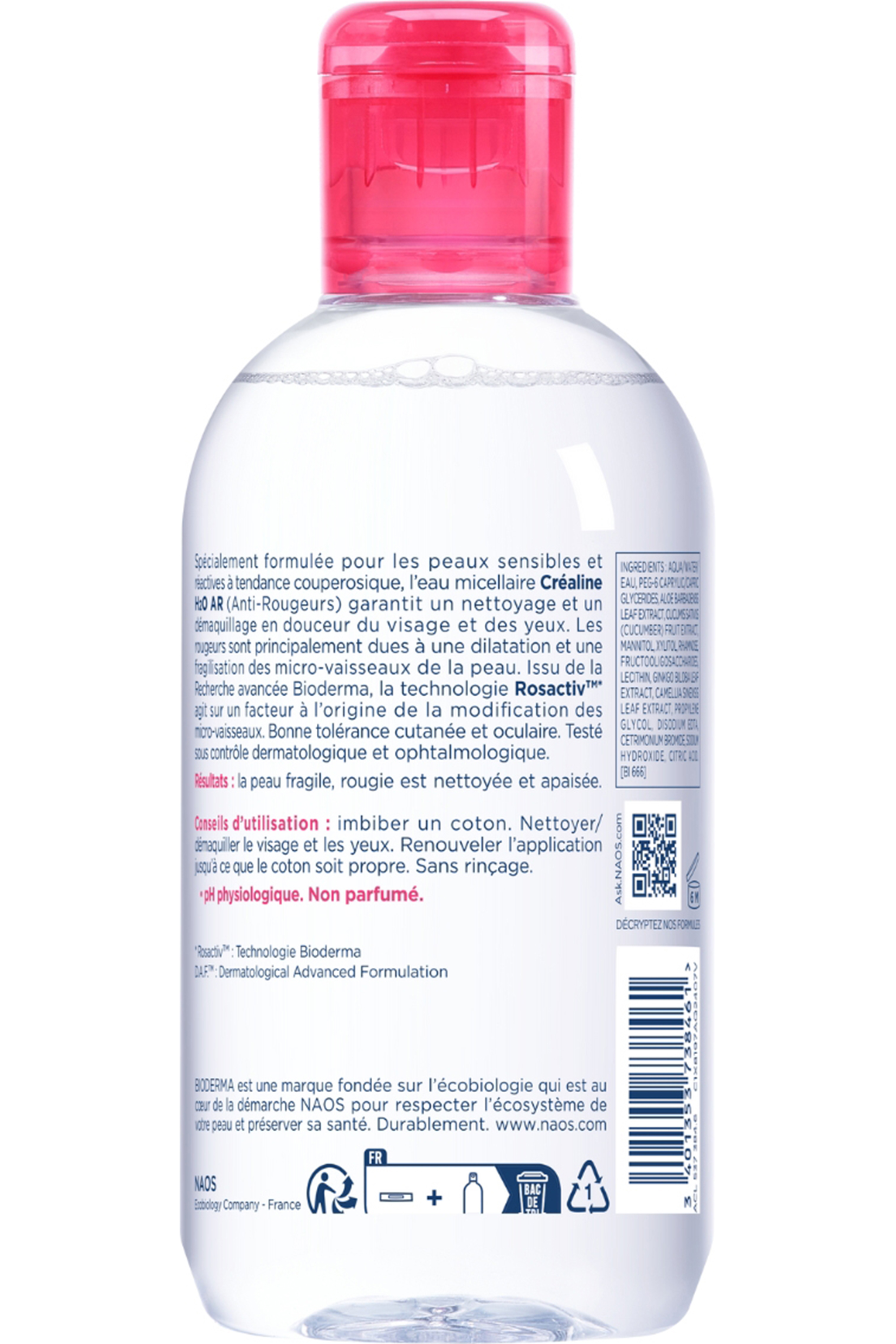 Eau Micellaire démaquillante anti-rougeur Créaline H2O