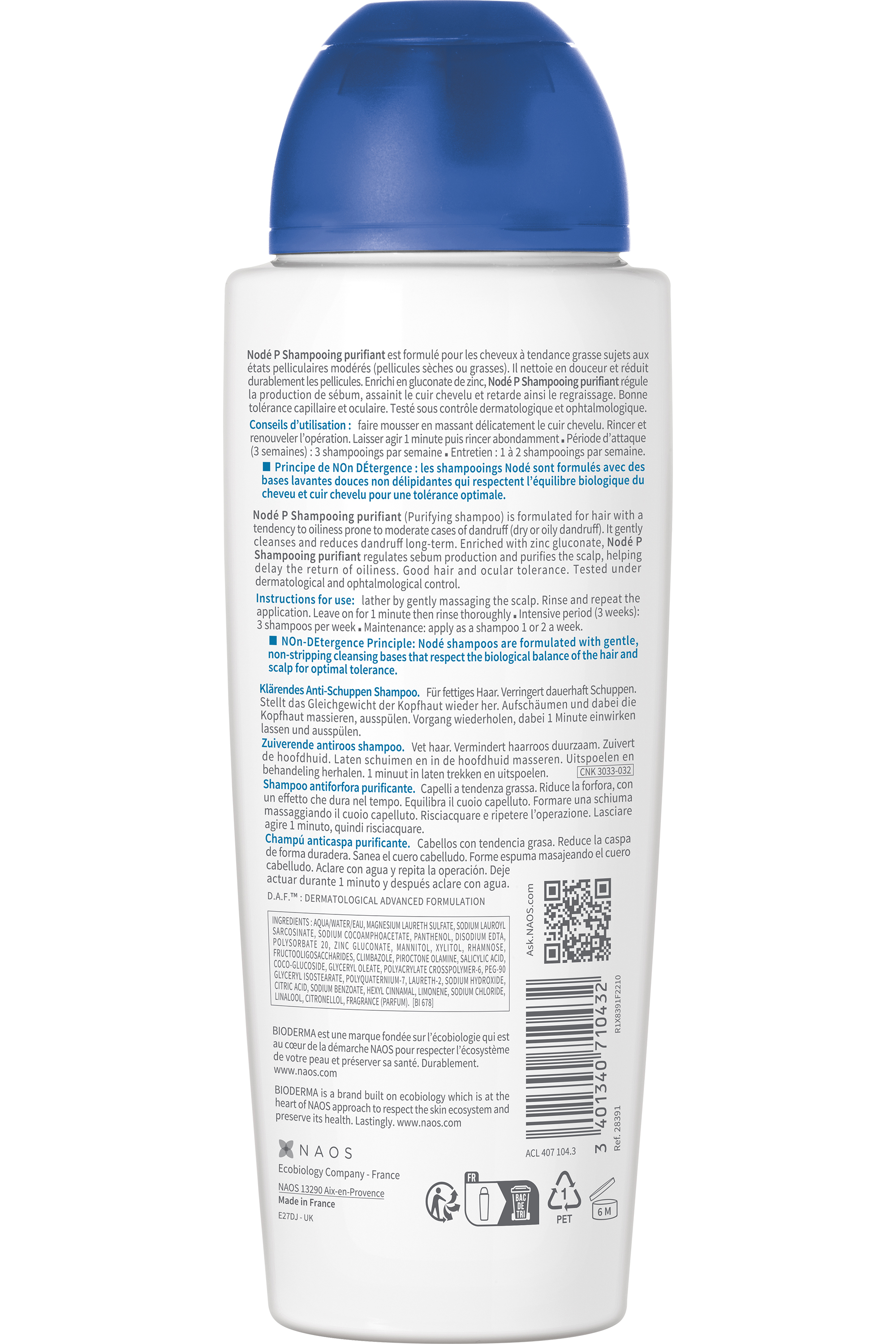 Shampoing anti-pelliculaire purifiant Nodé P