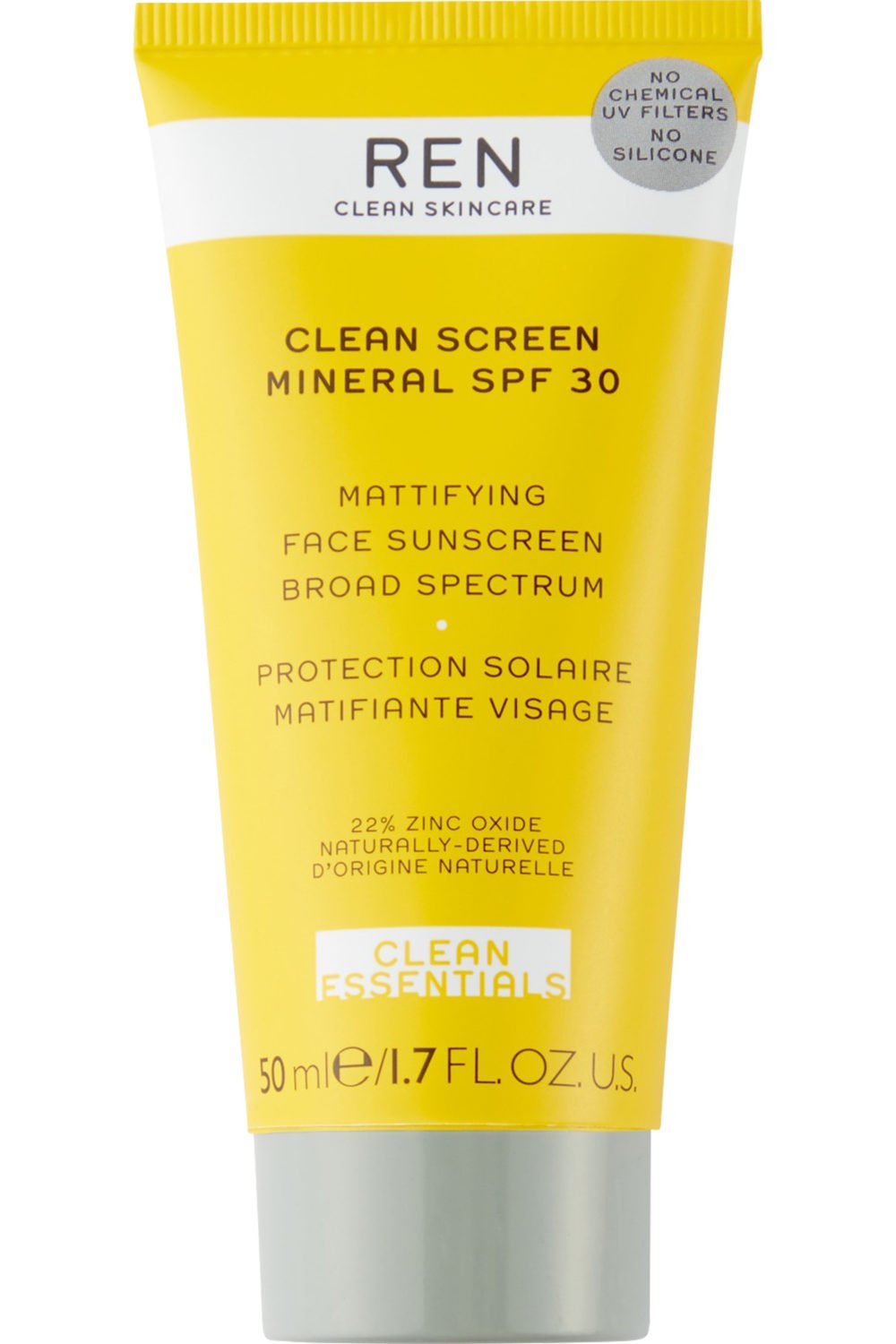 REN Protection Solaire matifiante visage SPF 30 - Clean Screen 