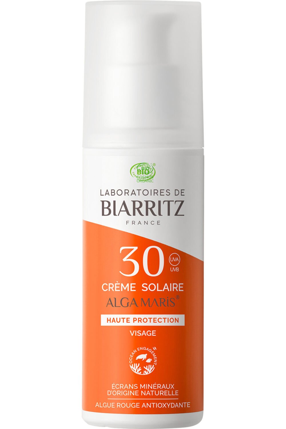 Crème solaire minérale visage SPF30 Algamaris - LABORATOIRES DE BIARRITZ