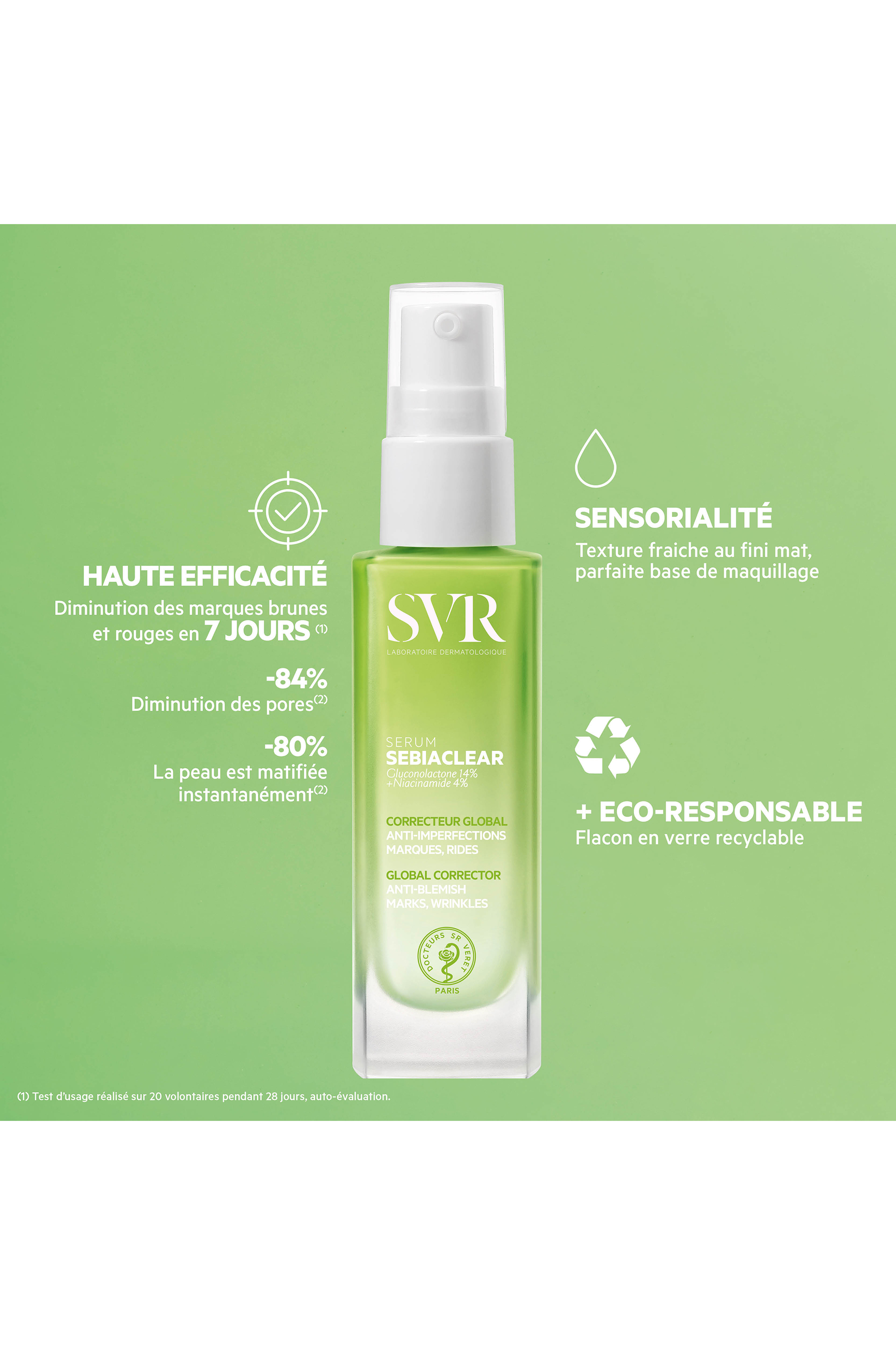 Sérum correcteur global anti-imperfections, marques, rides Sebiaclear