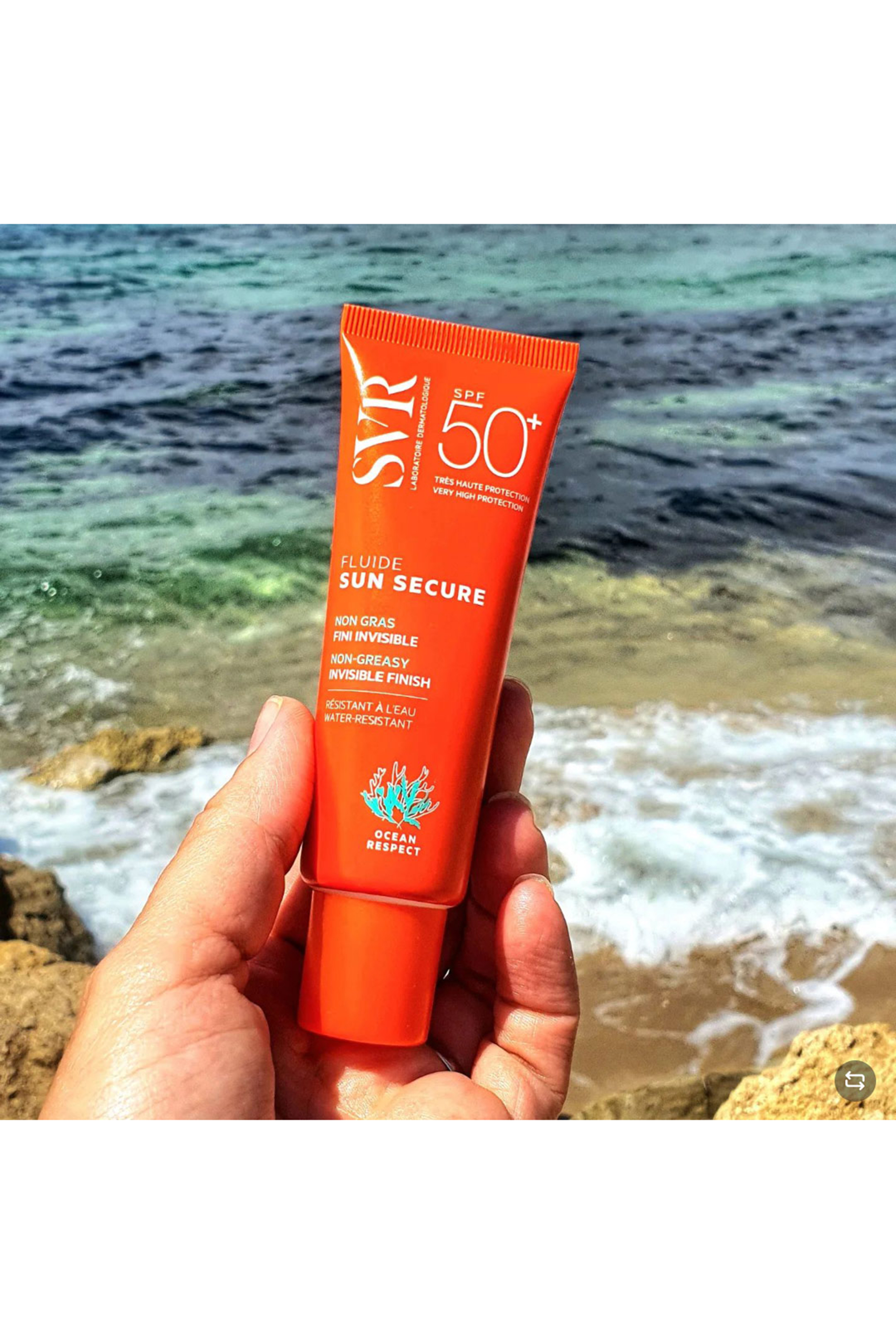 Fluide solaire non gras fini invisible SPF50+ Sun Secure