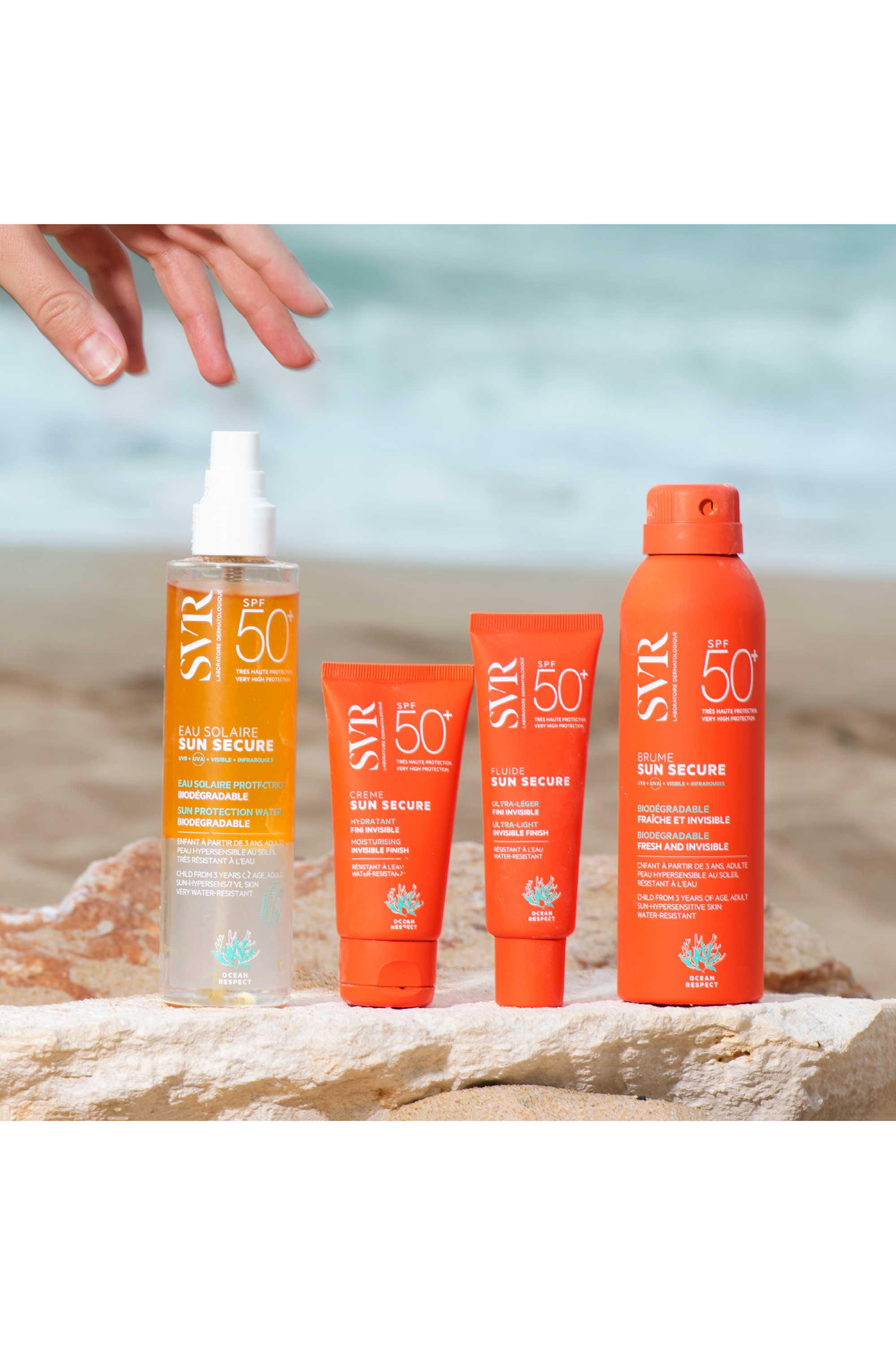 Fluide solaire non gras fini invisible SPF50+ Sun Secure