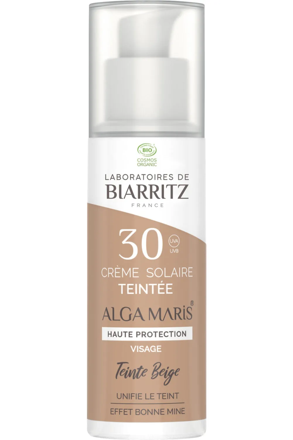 Crème solaire visage teintée SPF30
