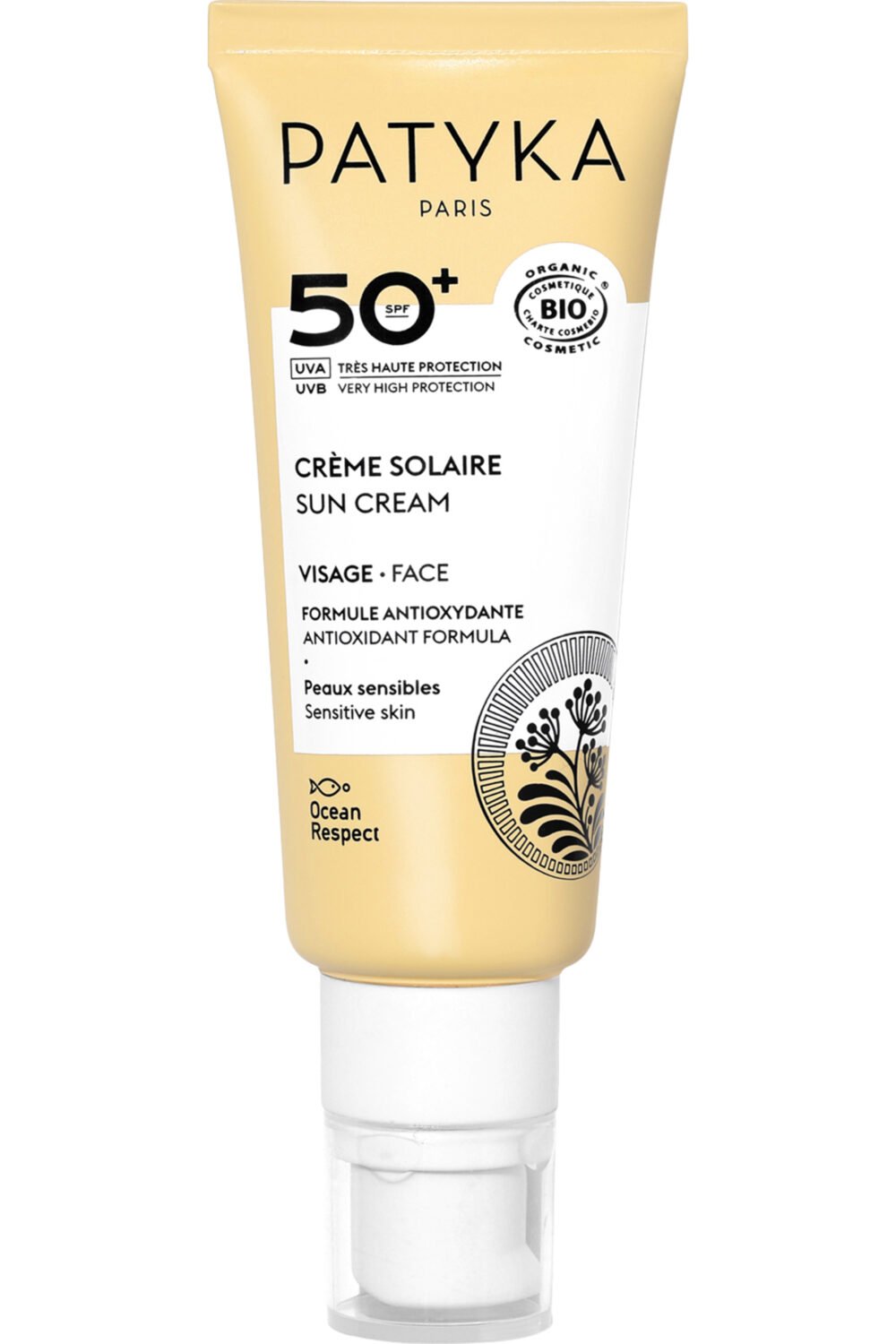 Crème solaire minérale visage SPF50+ - Patyka