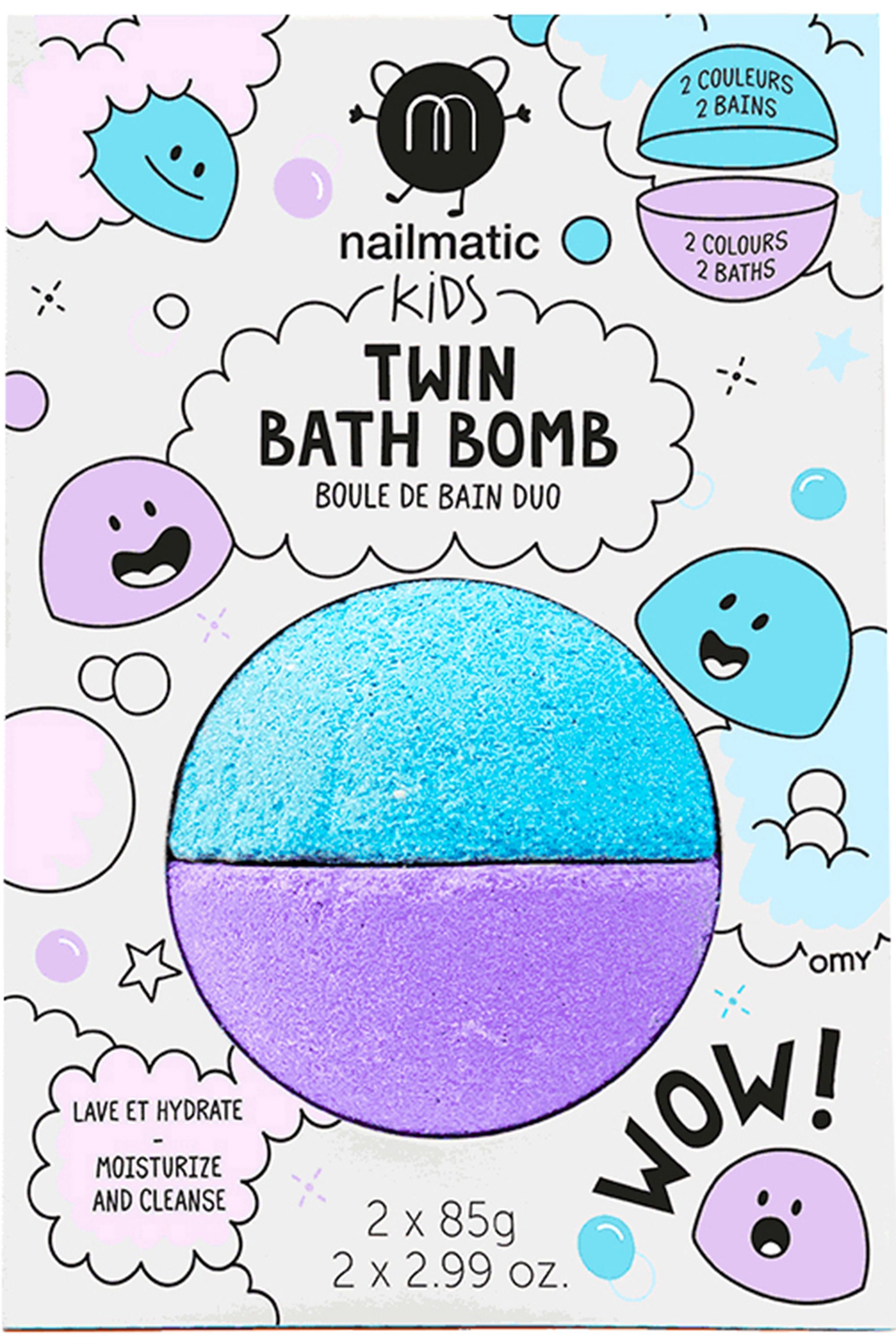 Boule bain duo pour enfant : bleu + violet