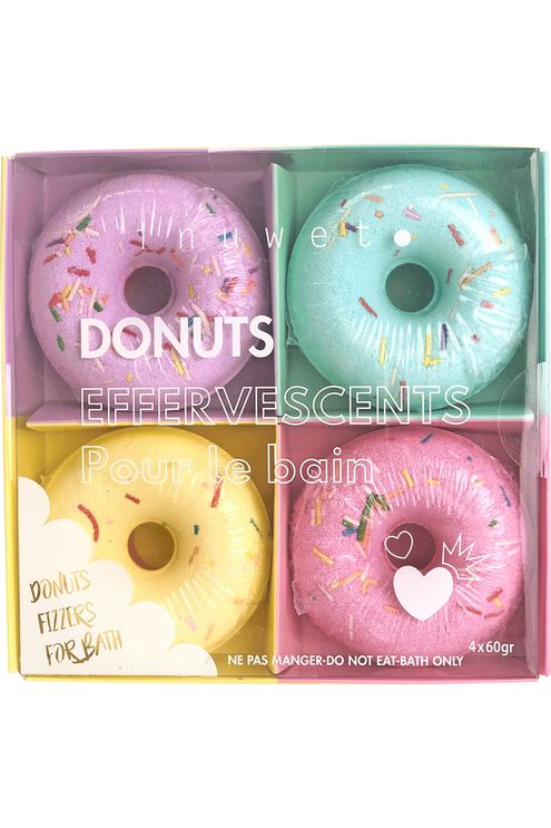 Coffret de 4 donuts de bain effervescents
