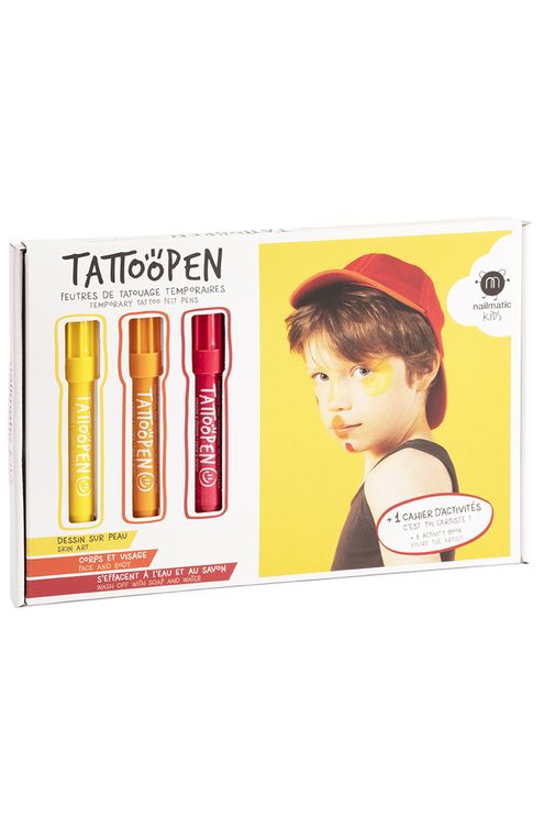 Coffret enfant feutres de maquillage Tatoo Pen + cahier d'activités