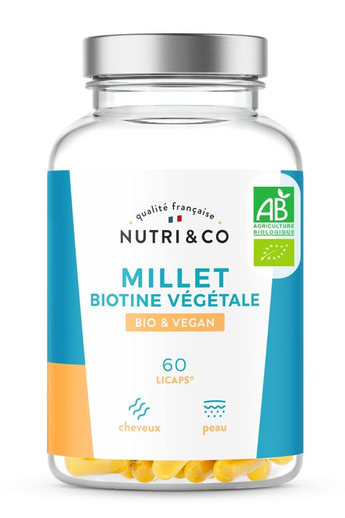 Complément alimentaire peau & cheveux Millet & Biotine bio
