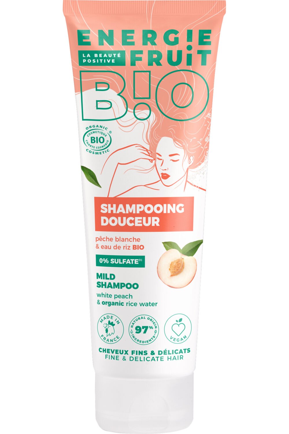 Energie Fruit - Shampoing pour cheveux fins à la pêche blanche et à eau de riz