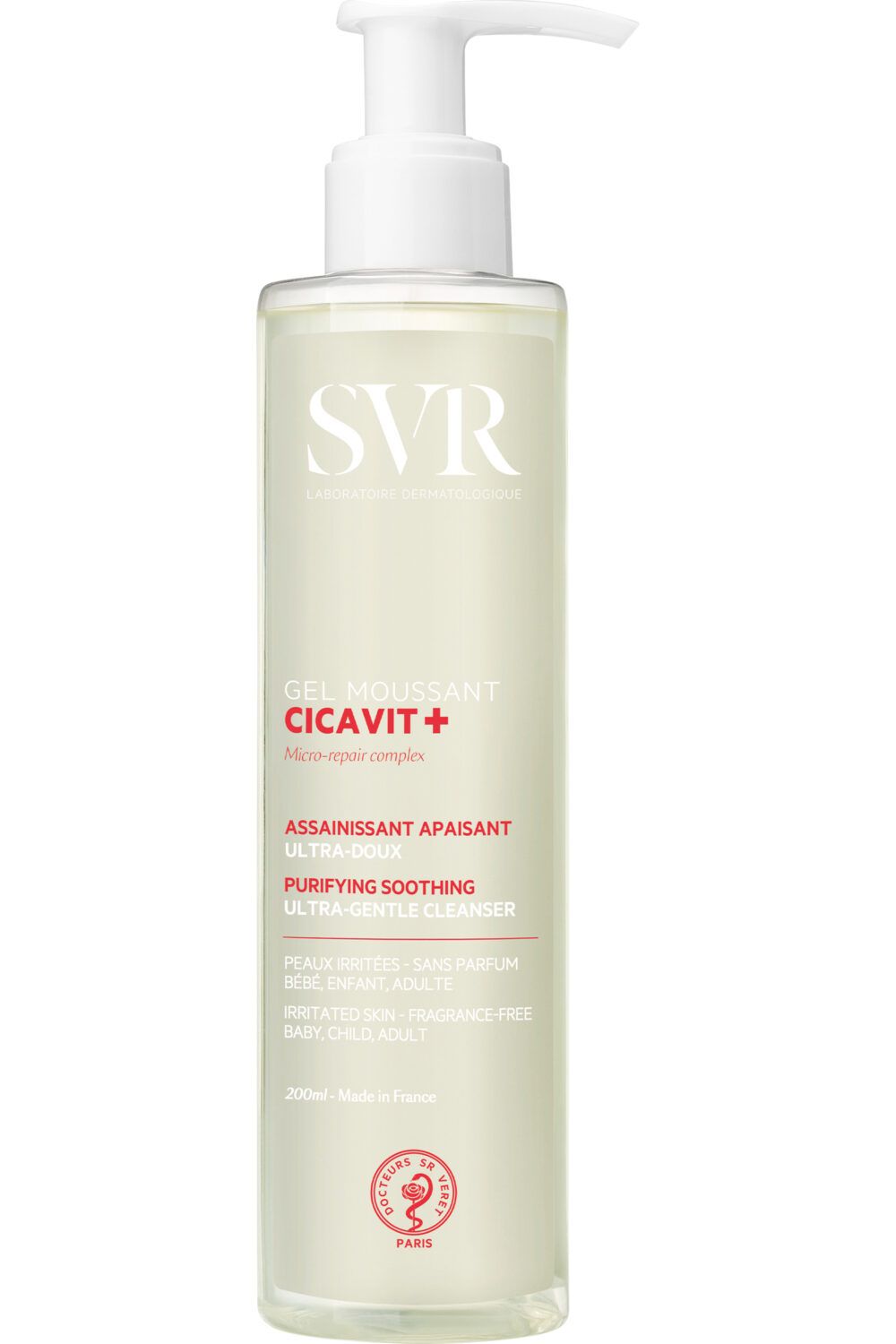 SVR - Gel nettoyant visage & corps apaisant ultra-doux peaux irritées Cicavit+