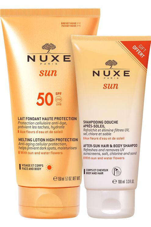 Lait fondant faute protection SPF 50 + Shampooing douche après-soleil 100ml offert