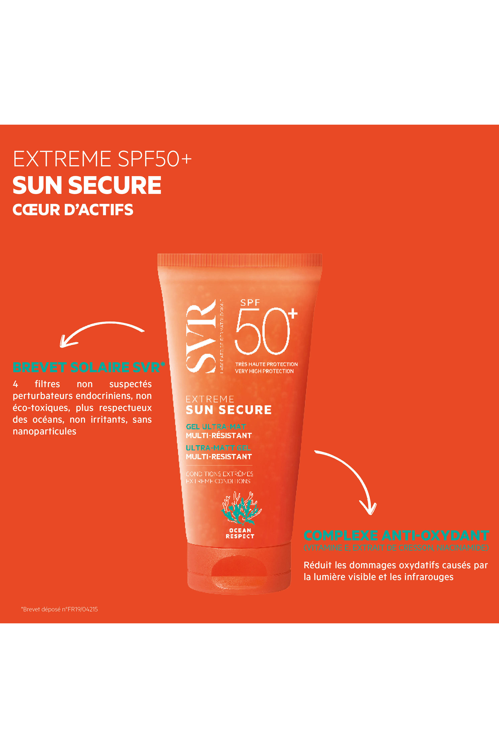 Gel solaire ultra mat Sun Secure Extrême SPF50+