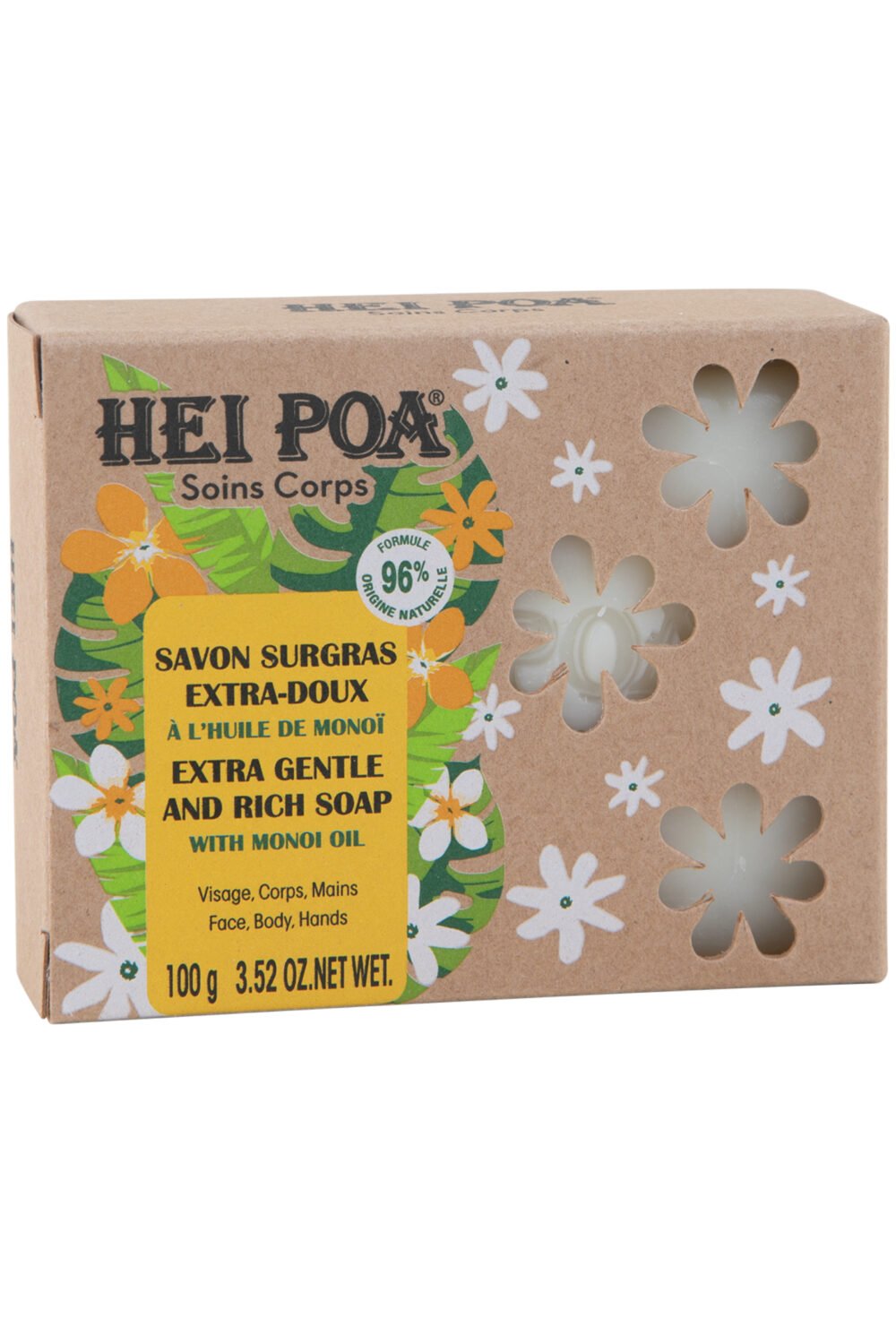 Hei Poa - Savon solide extra doux au Monoï