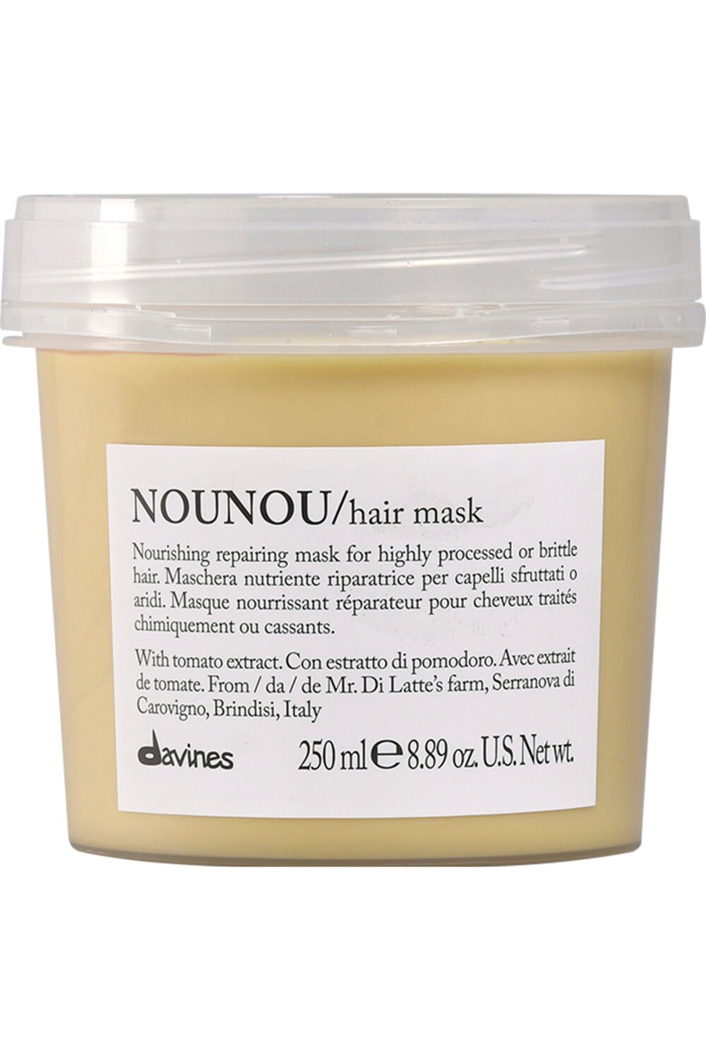 Davines - Masque nourrissant pour cheveux décolorés ou lissés Nounou
