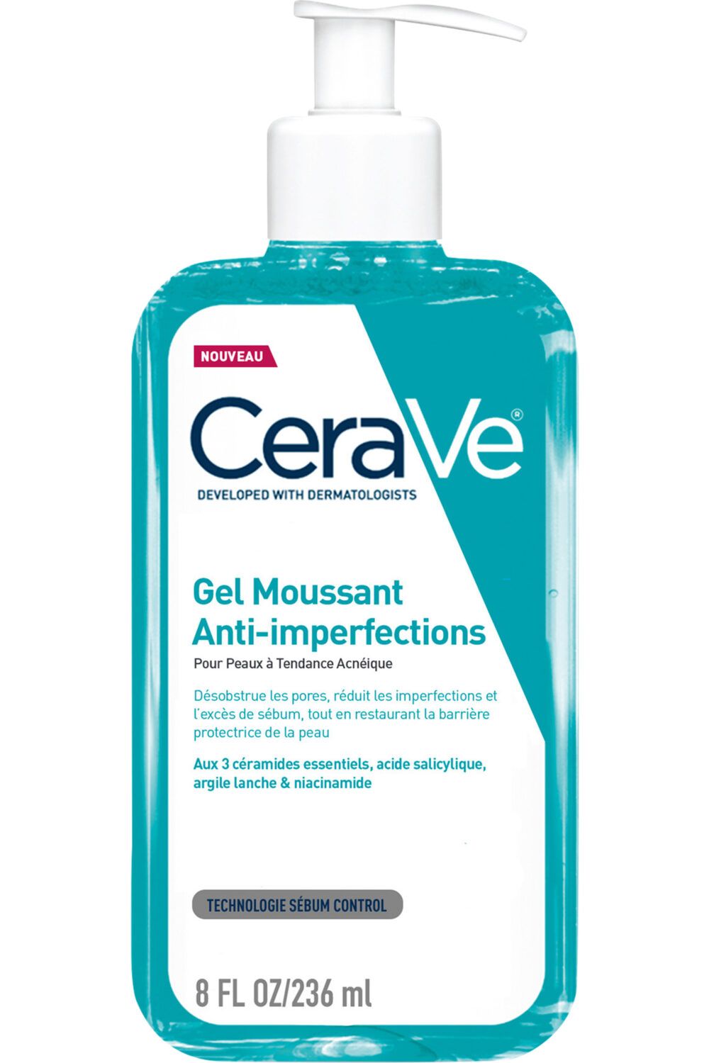 CeraVe - Gel moussant anti-imperfections à l'Acide Salicylique et aux 3 Céramides Essentiels 236ml
