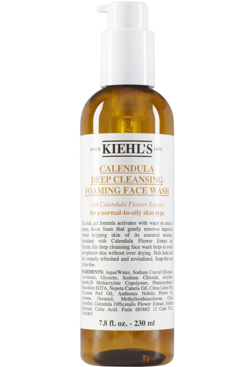 Kiehl's - Gel nettoyant visage doux pour peaux normales à grasses Calendula 230 ml