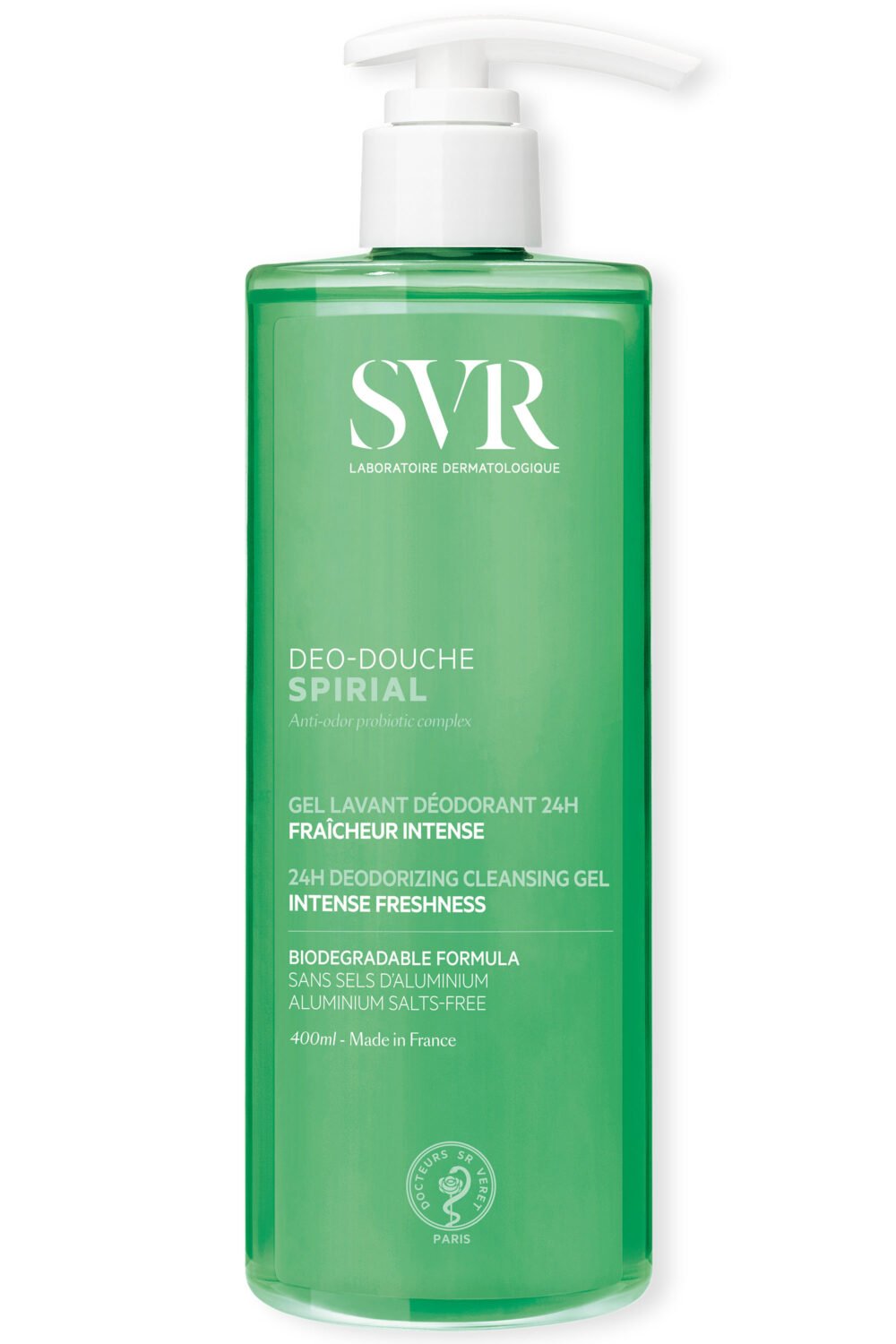 SVR - Gel lavant déodorant fraîcheur intense Spirial Déo-Douche 400ml