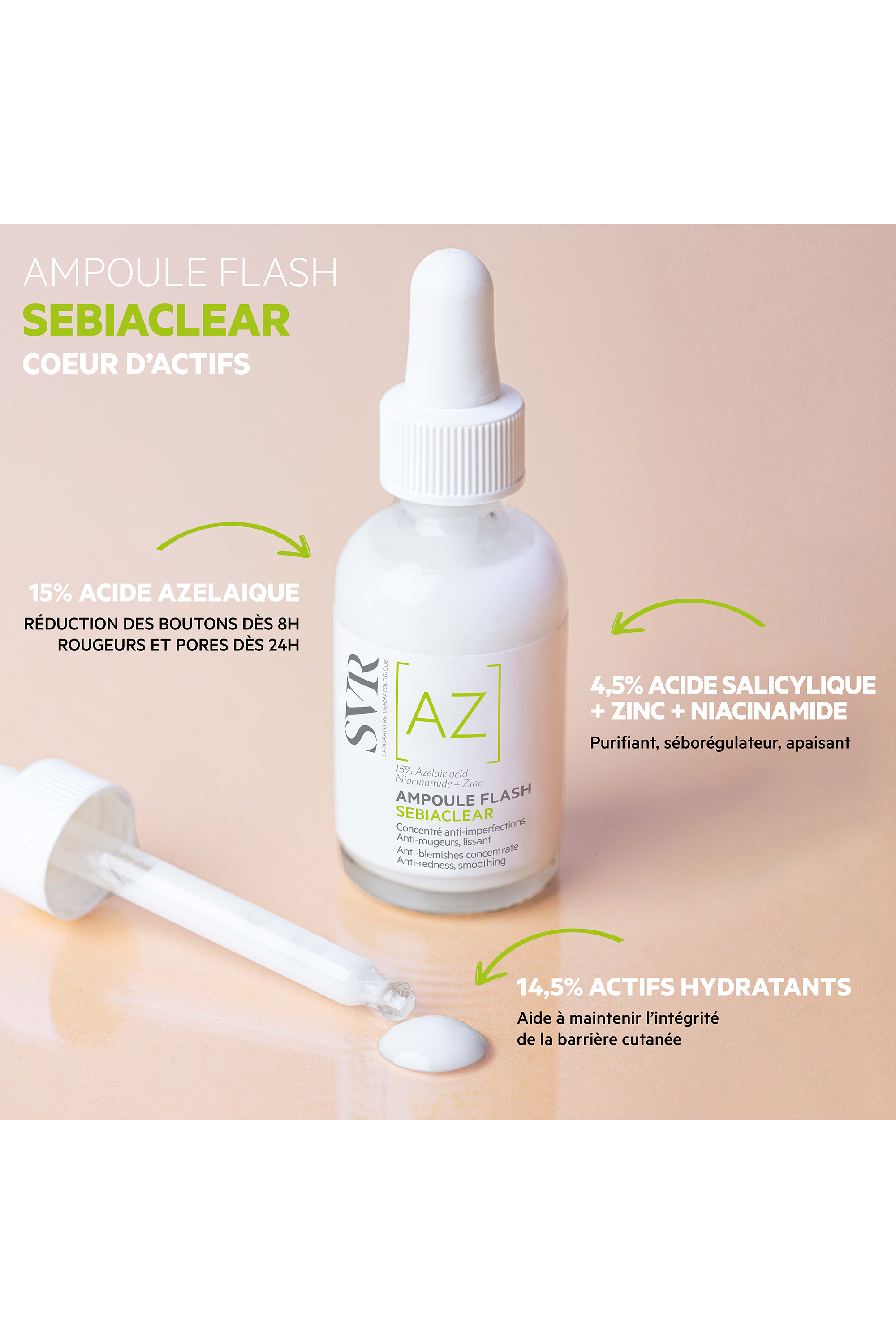 Concentré anti-imperfections & anti-rougeurs Sebiaclear Ampoule Flash