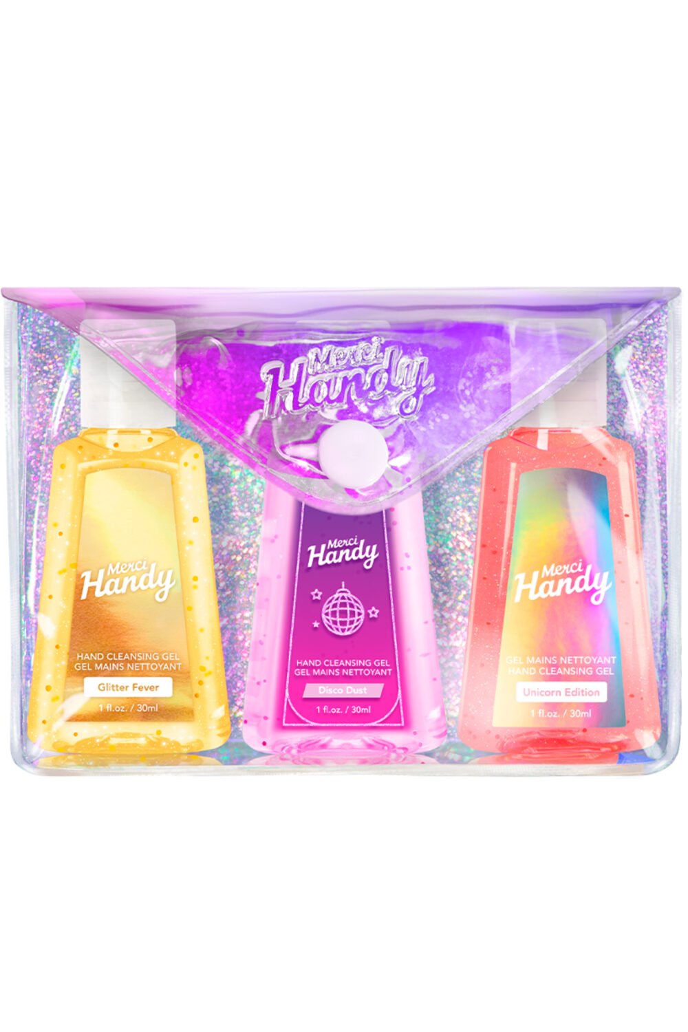 Merci Handy - Kit Glitter de 3 gels mains