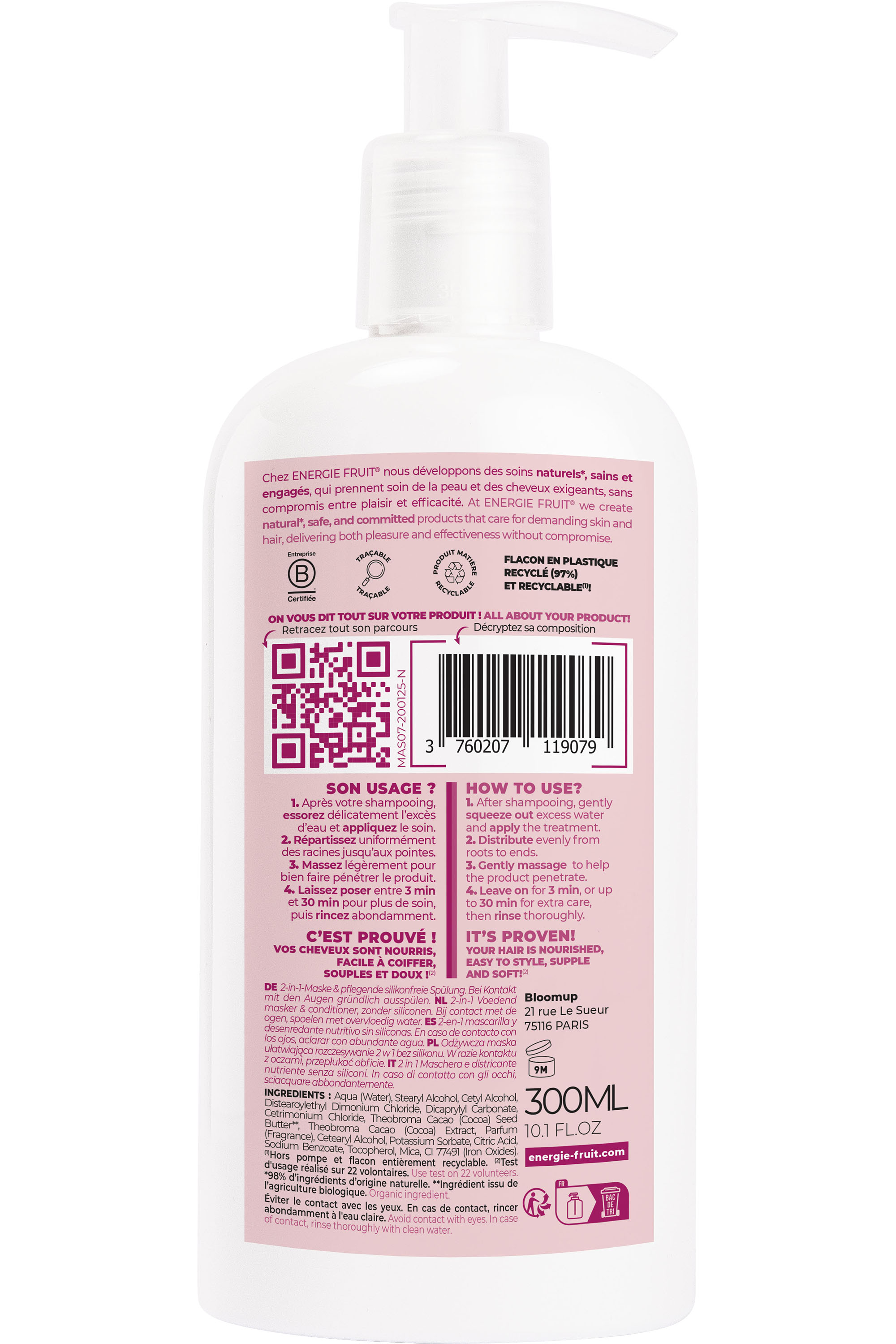 Masque cacao Nutrition intense cheveux frisés à crépus