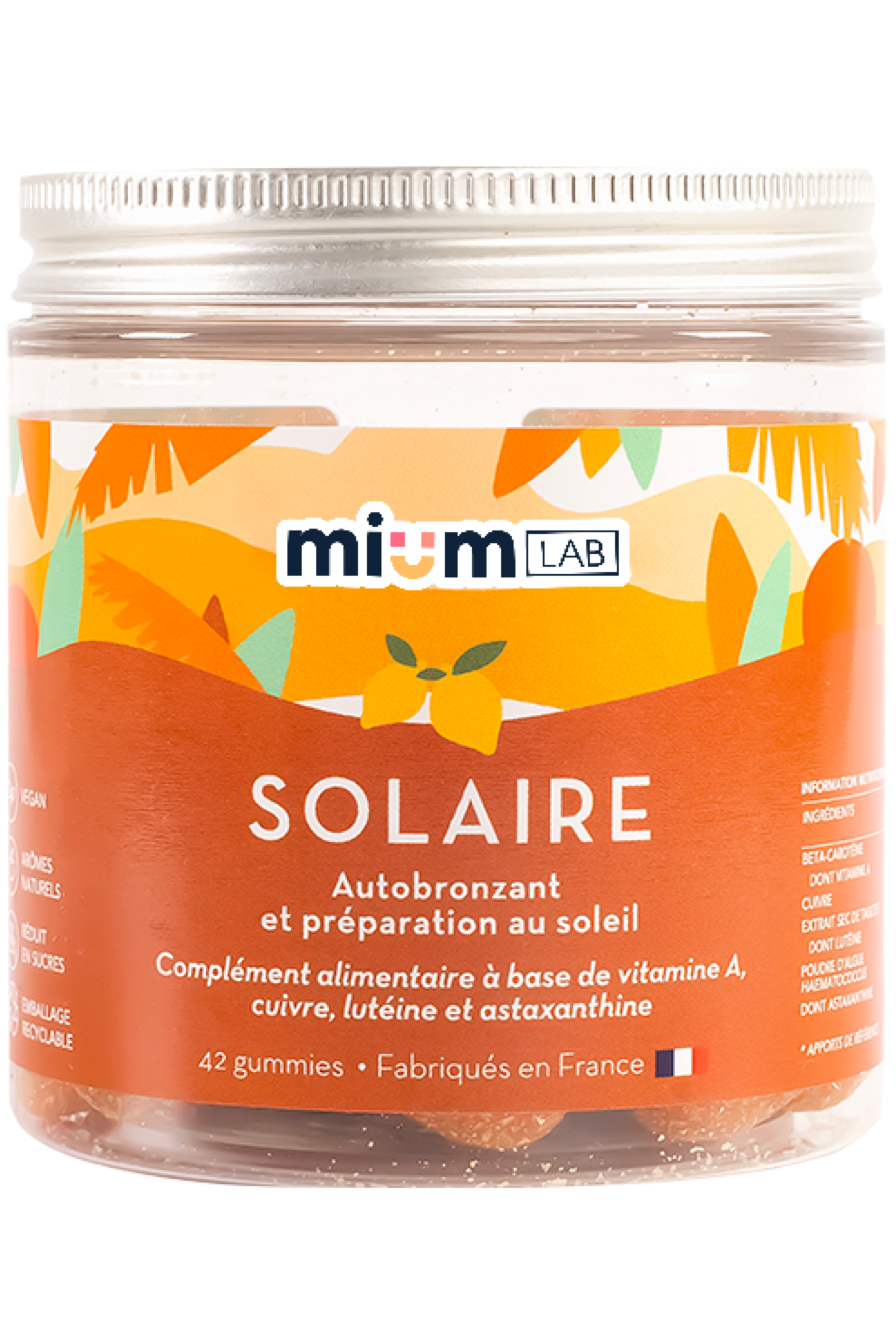 Compléments alimentaires gummies Solaire préparation au bronzage
