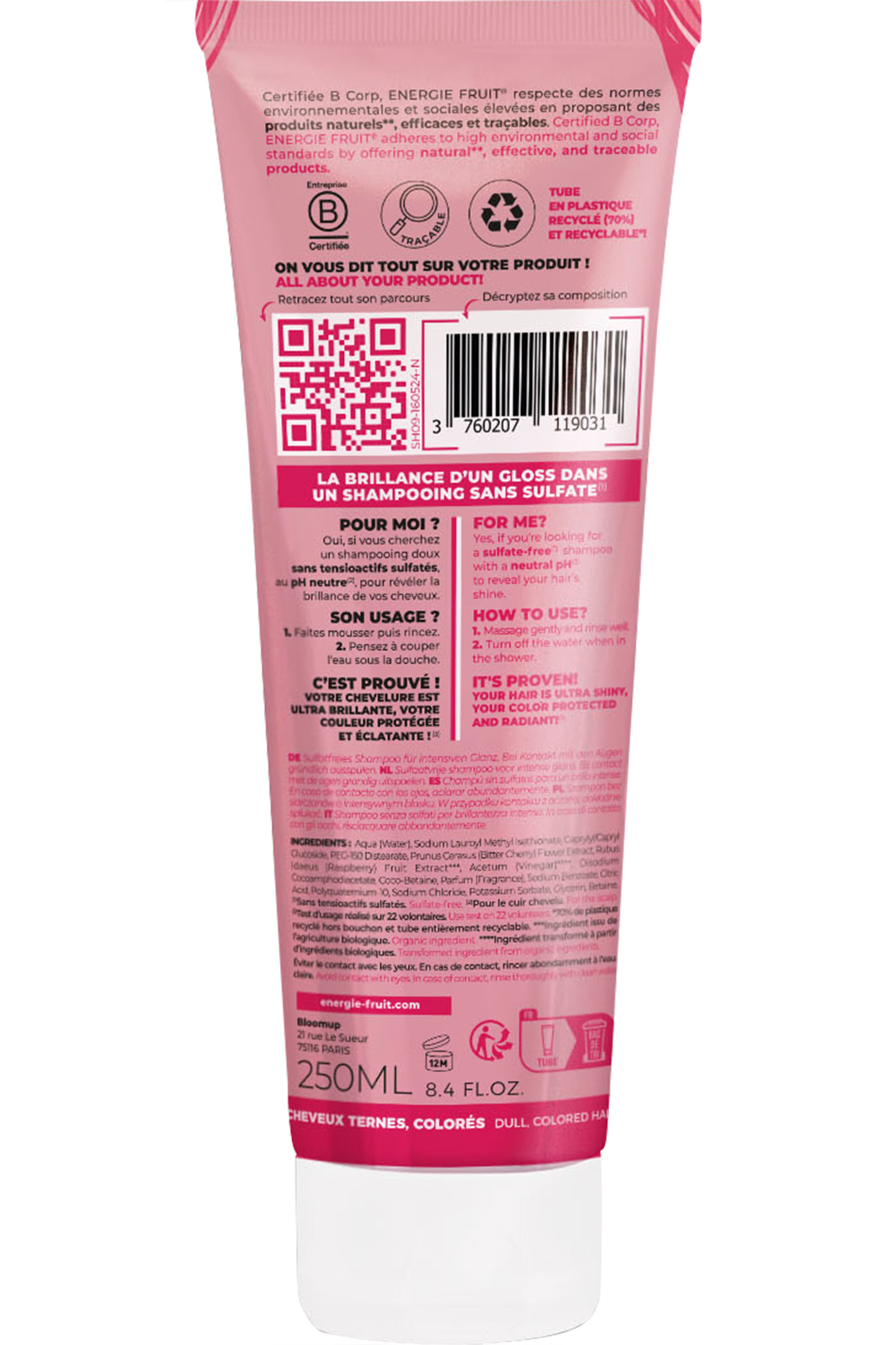Shampoing éclat pour cheveux colorés