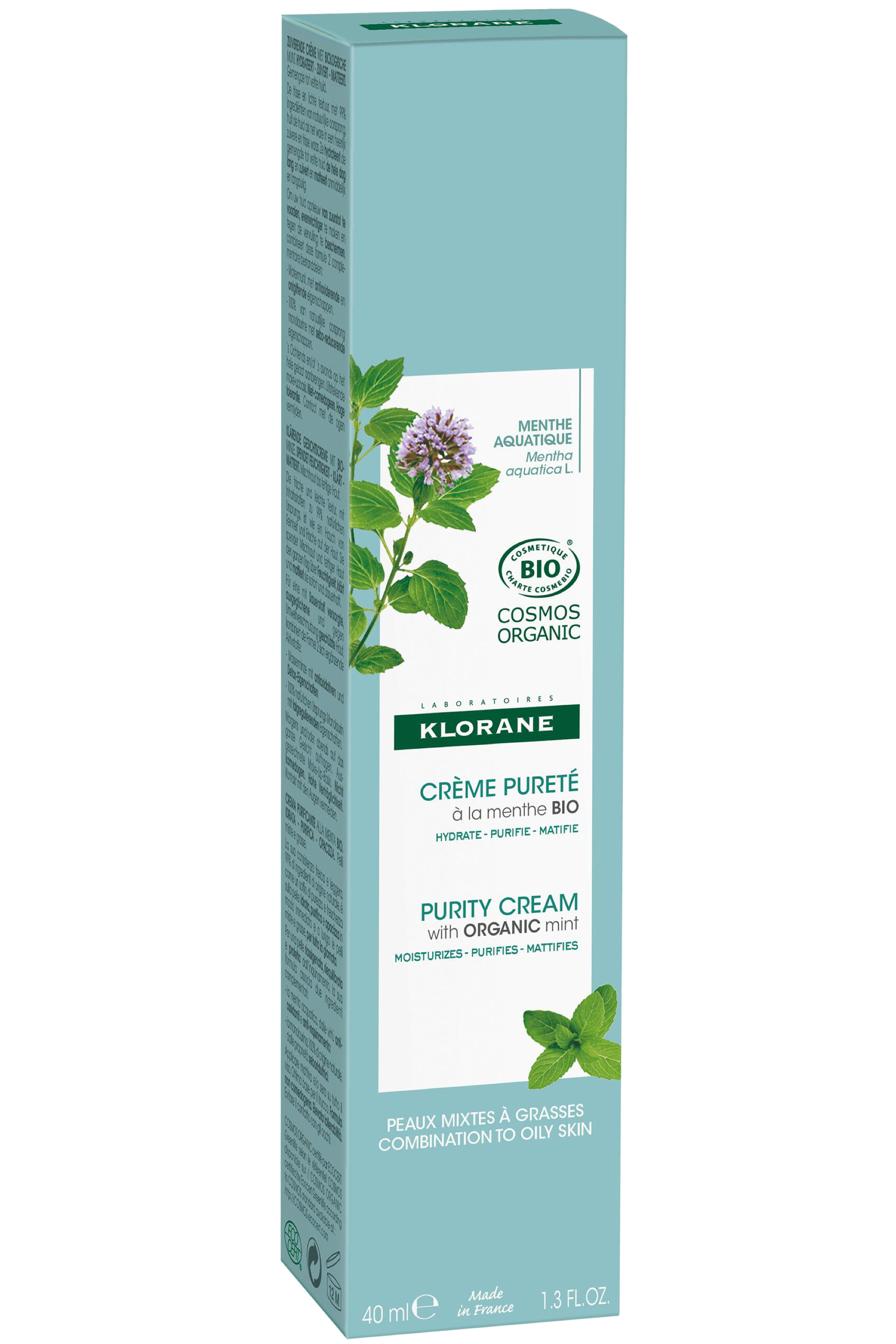Crème pureté à la Menthe aquatique bio