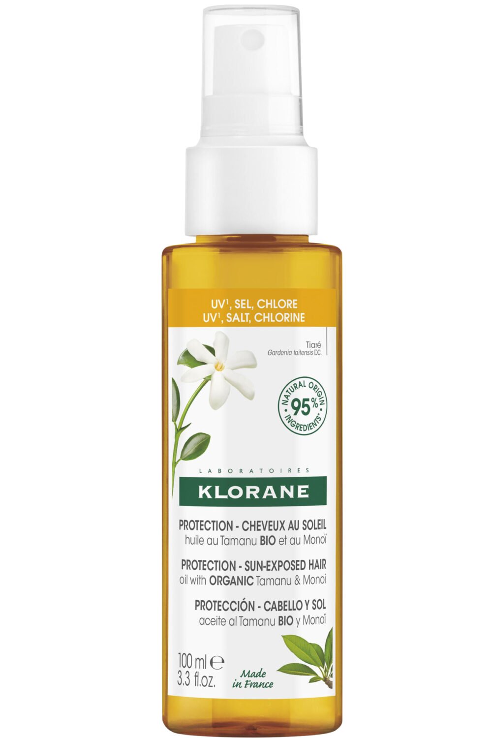 Klorane - Huile protectrice capillaire au Tamanu bio et Monoï