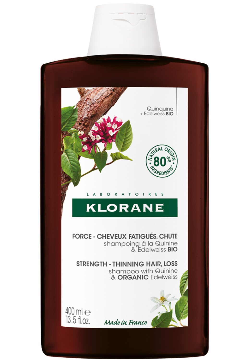 Klorane - Shampoing fortifiant à la Quinine & Edelweiss bio