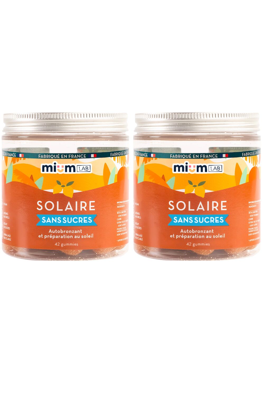 Mium Lab ex Les Miraculeux - Compléments alimentaires gummies Solaire sans sucres Cure 6 semaines