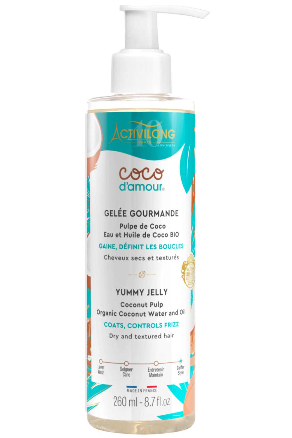 Gel&eacute;e gourmande pour cheveux secs & textur&eacute;s Coco d&acute;Amour - Activilong