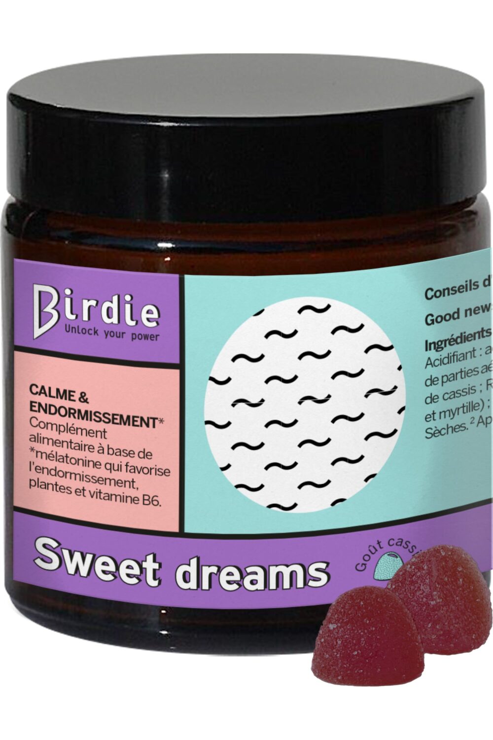Birdie - Gummies sommeil et stress Sweet dreams goût cassis