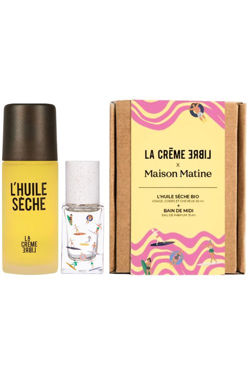Coffret La Crème Libre x Maison Matine Parfum Bain de midi 15ml + Huile sèche bio
