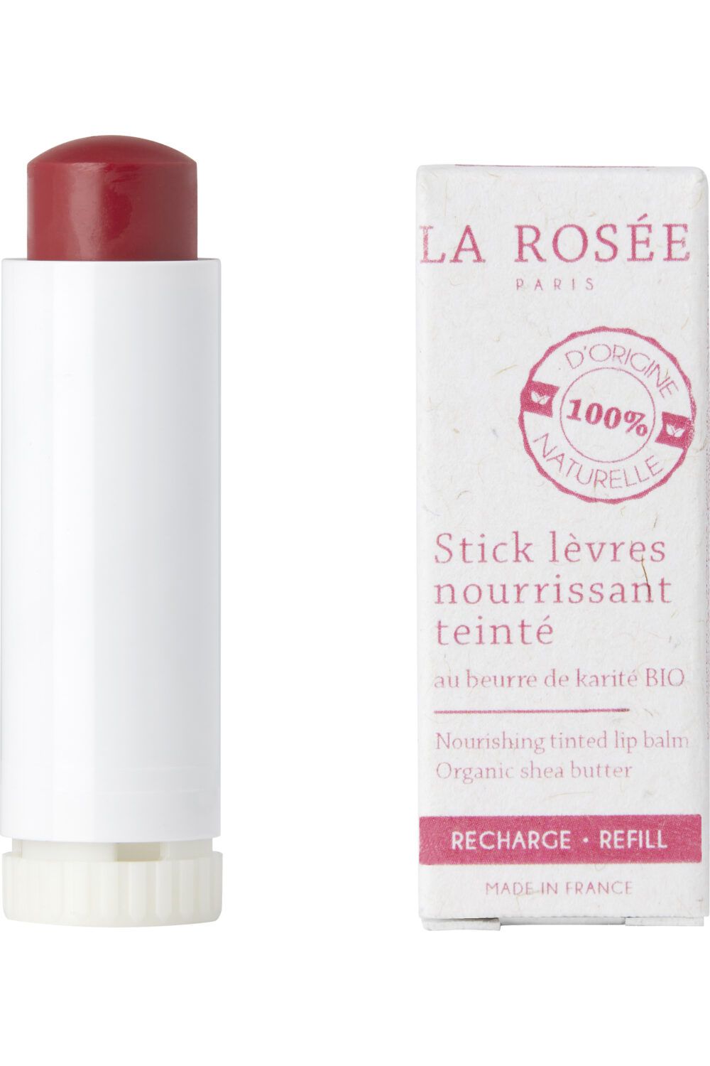 La Rosée - Stick lèvres nourrissant teinté rechargeable au beurre de karité BIO Recharge