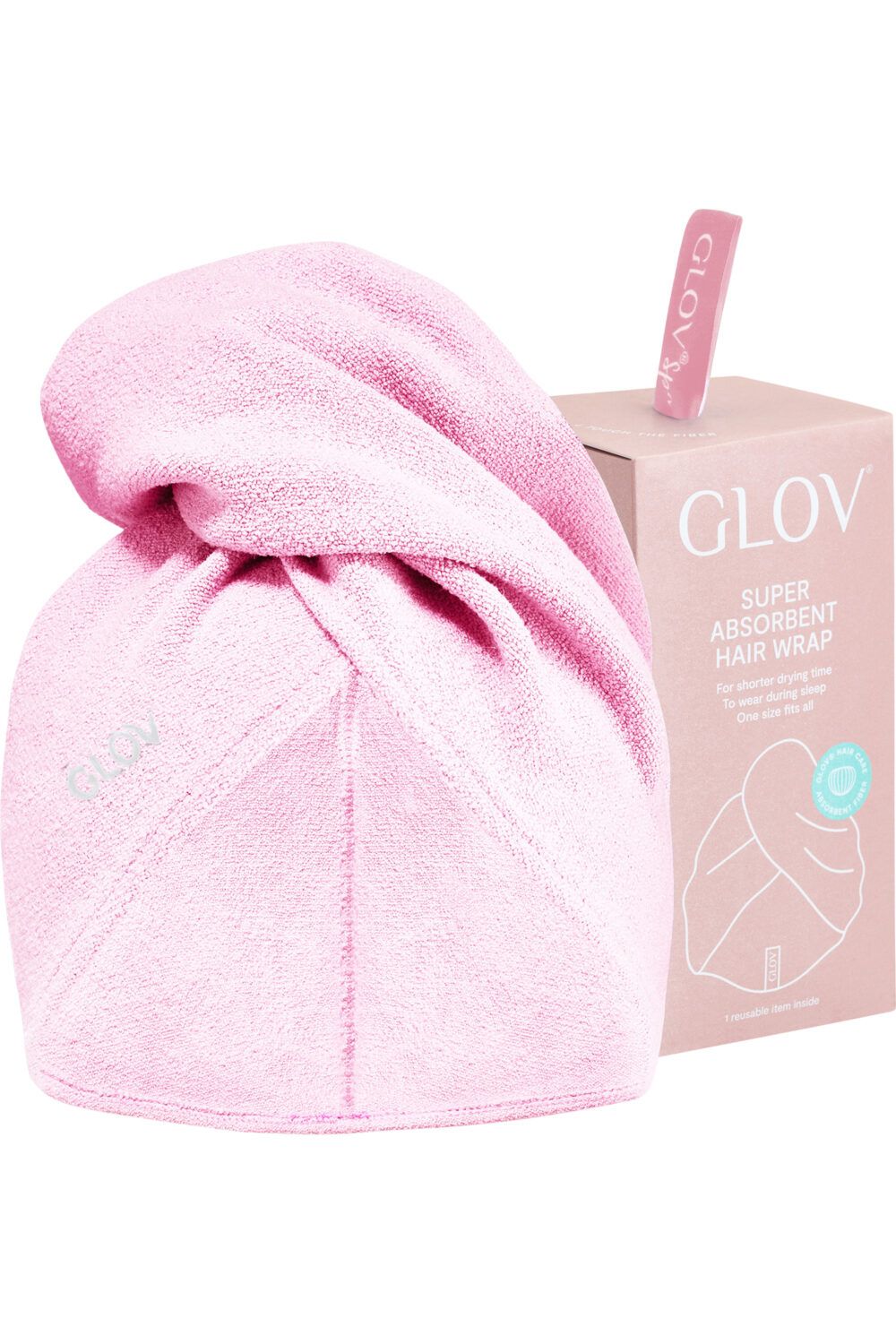 GLOV - Serviette pour cheveux Hair Wrap Rose