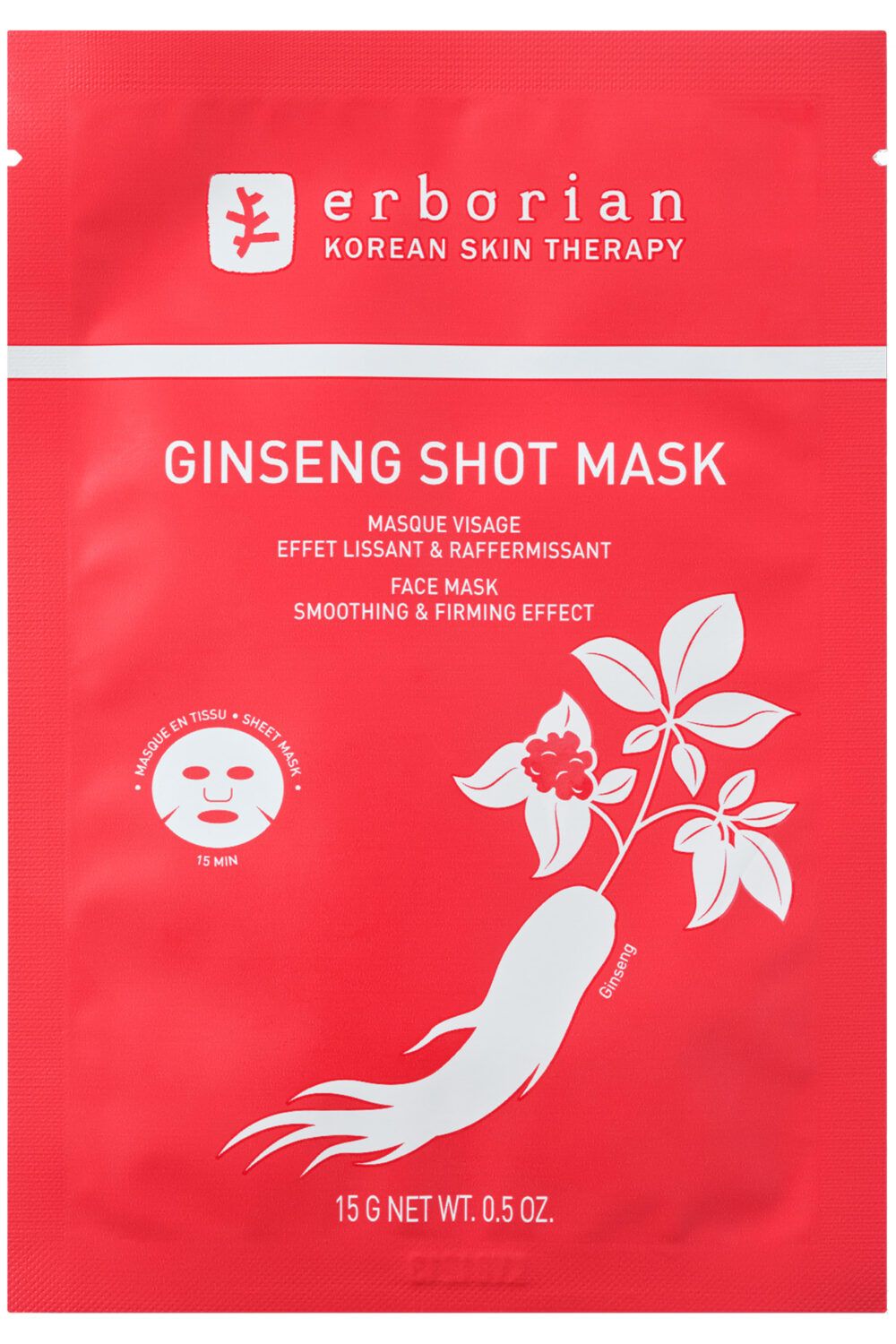 Erborian - Masque tissu visage Ginseng Shot Mask