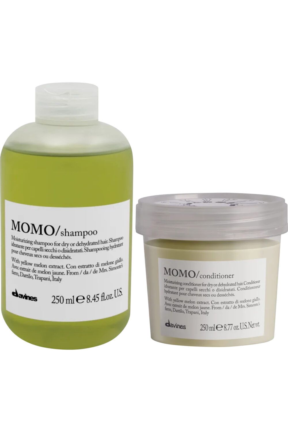 Davines - Duo pour cheveux secs shampoing et après-shampoing Momo