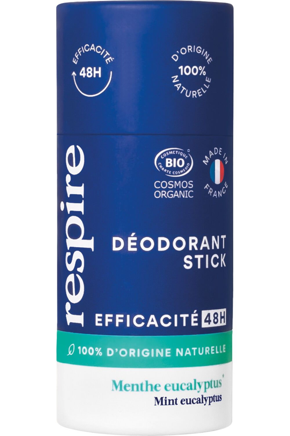 Respire - Déodorant naturel solide en stick Menthe eucalyptus