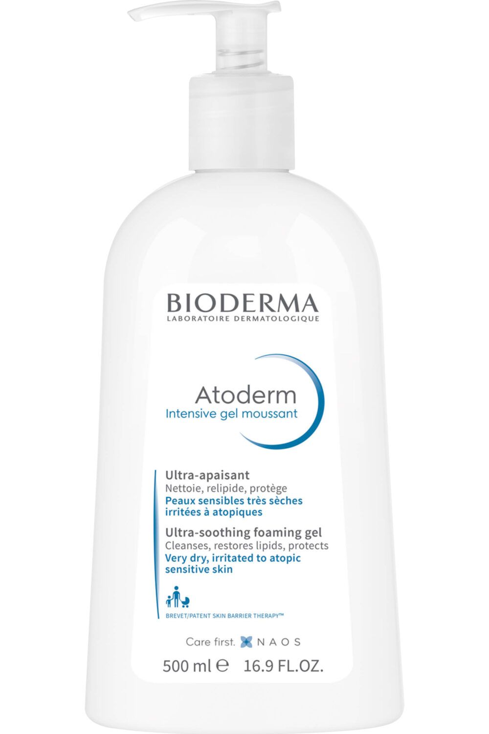 Bioderma - Gel moussant peaux sensisbles Atdoderm Intensive 500mL
