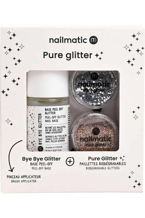 Coffret pailettes dorées et argentées visage, corps et ongles