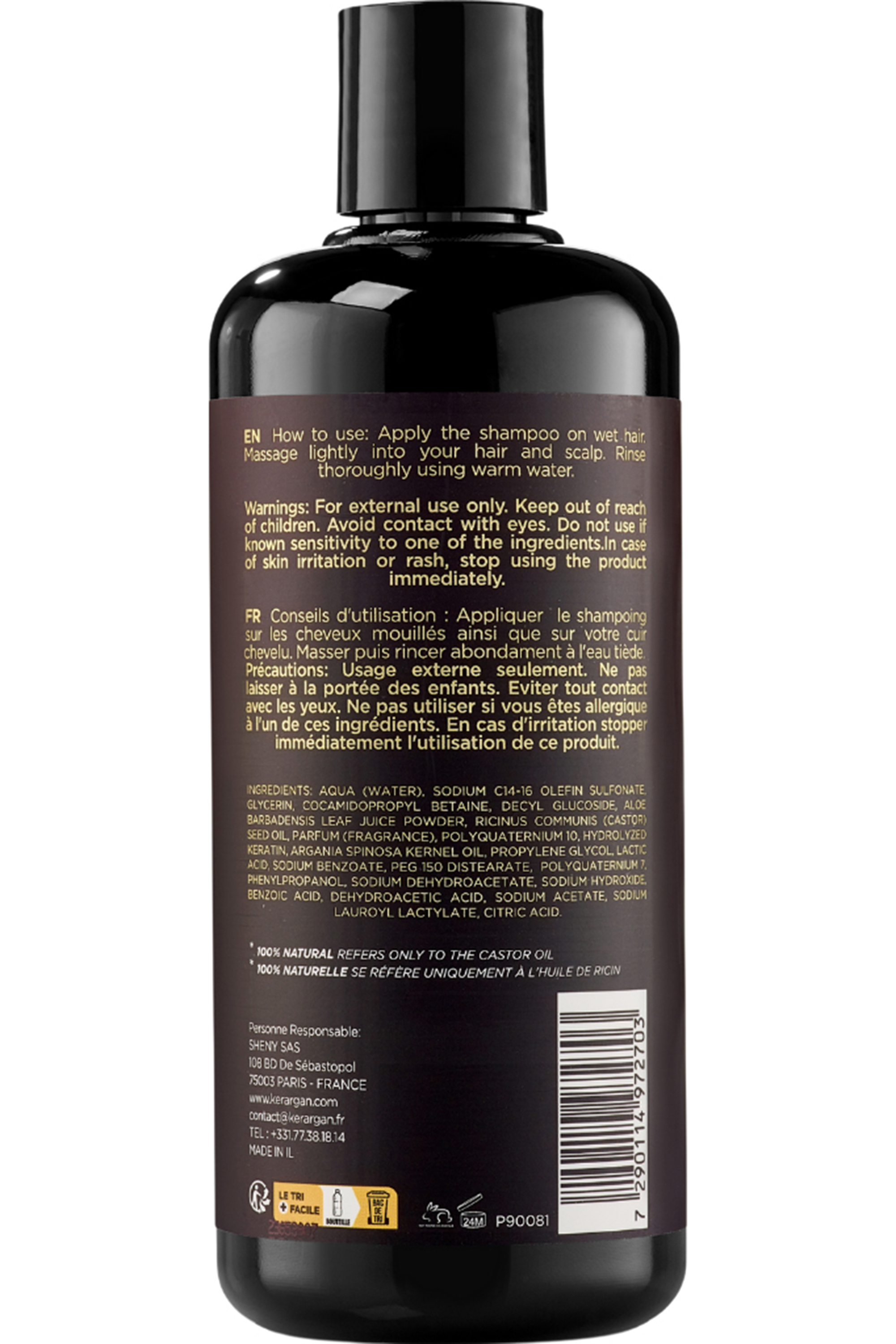 Shampoing anti-chute à l’huile de ricin