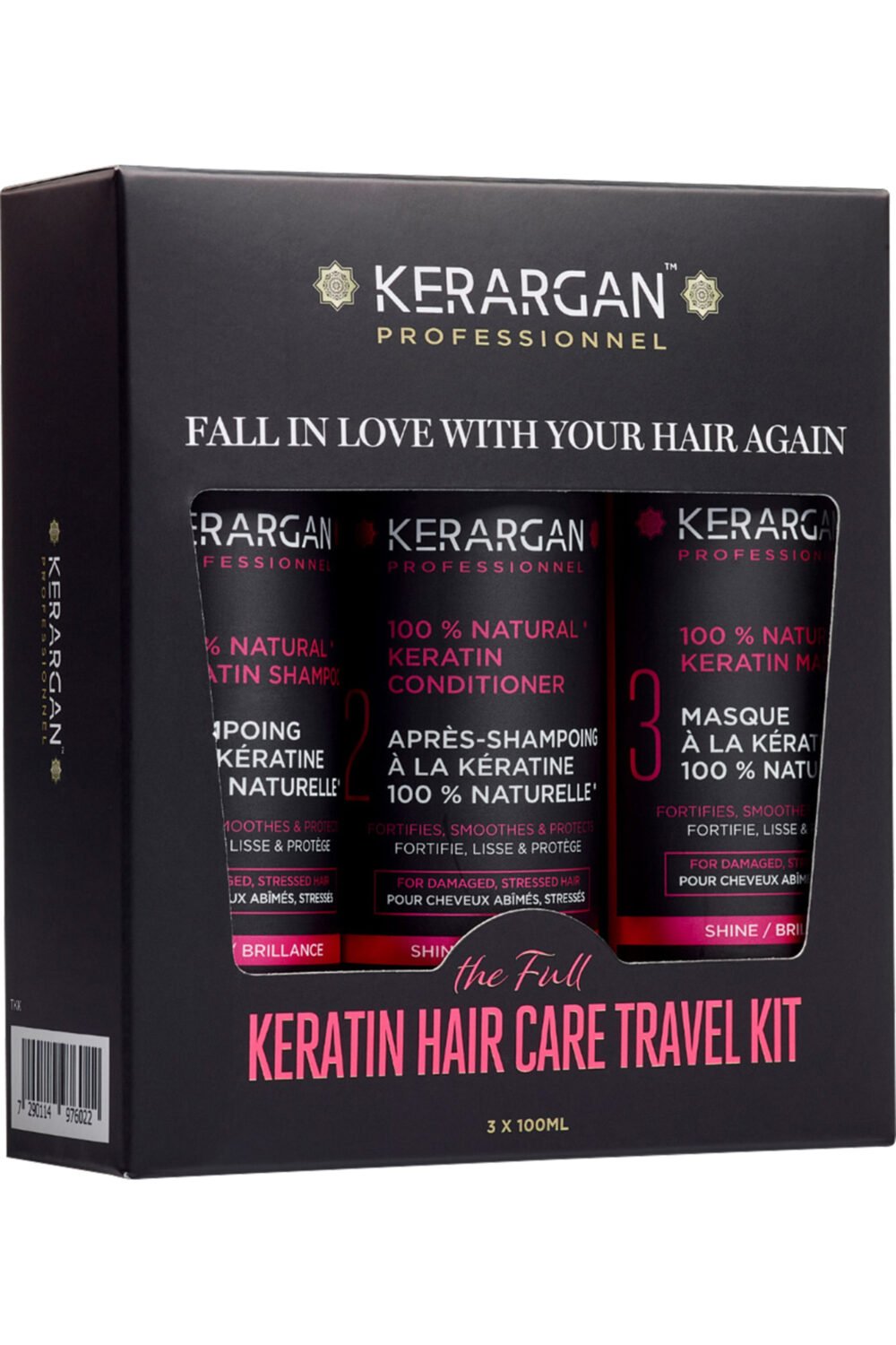 Kerargan - Kit de voyage ultra réparateur à la kératine