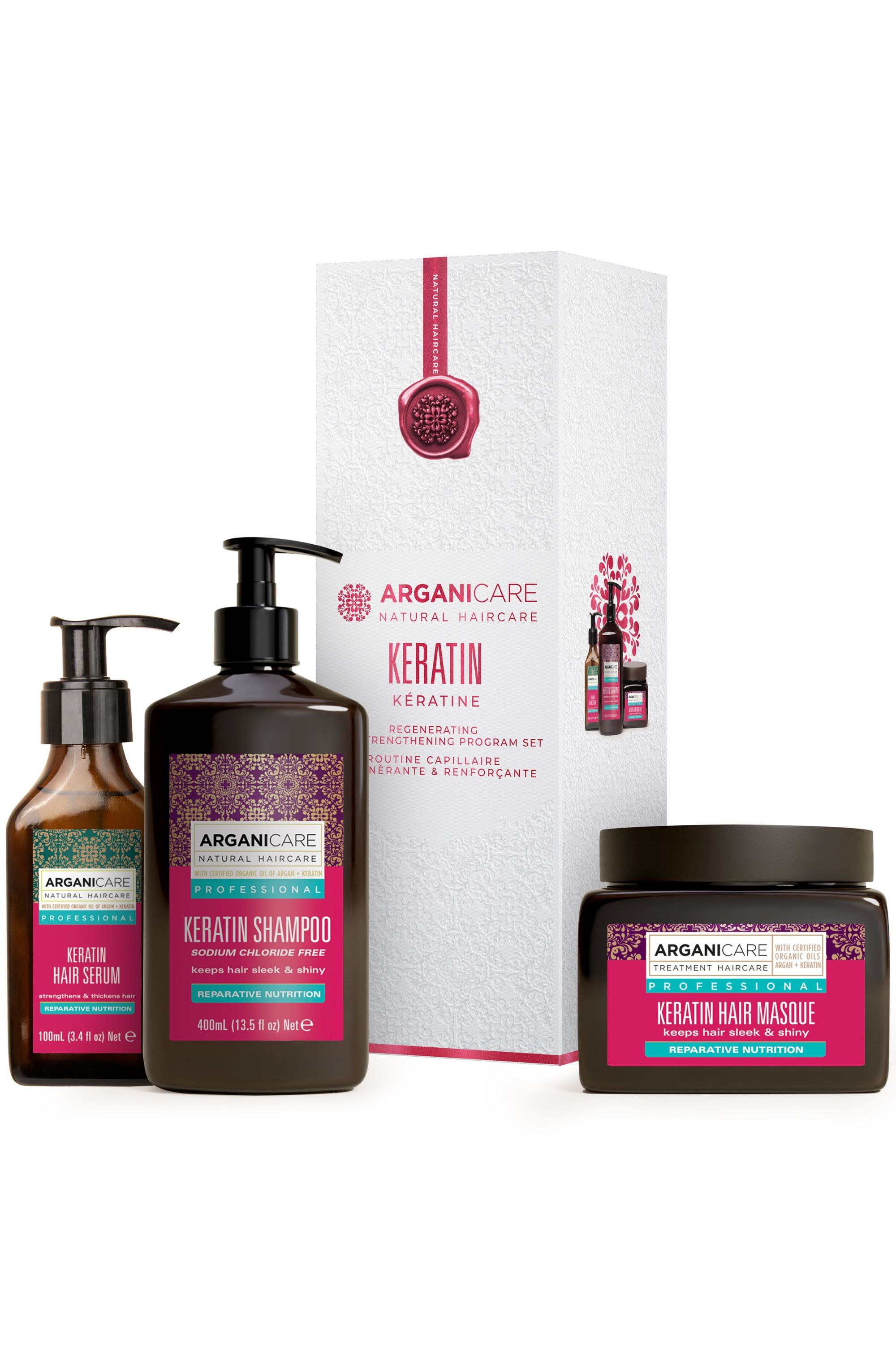 Spray Réparateur à La Kératine Arganicare 10-en-1 - 150 Ml - Sans Rinçage - Neuf Sous Emballage
