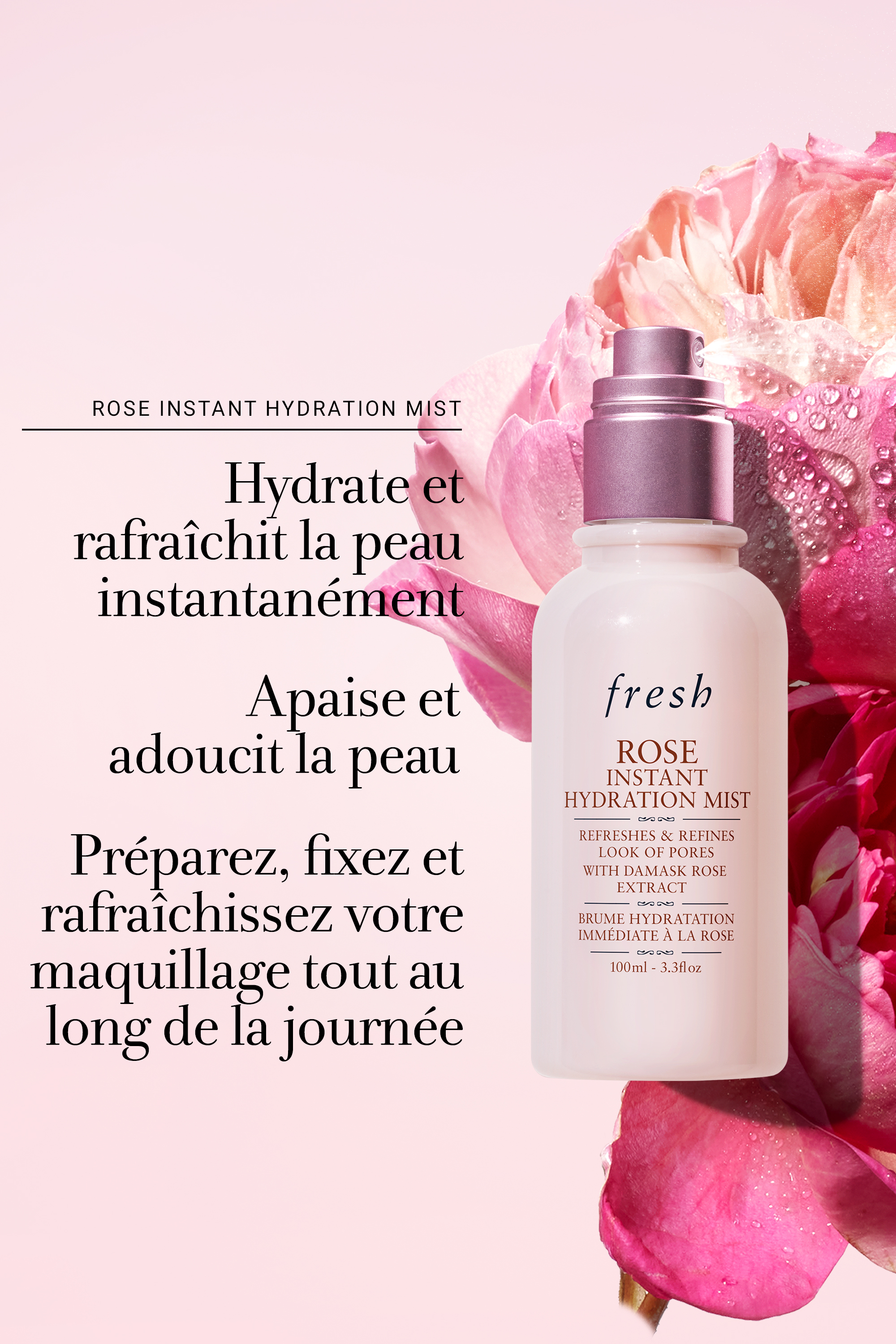 Brume hydratation intense et fixatrice à la rose
