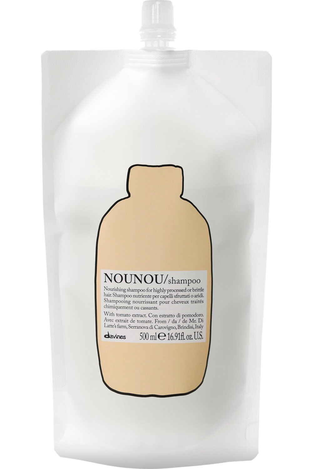 Shampooing nourrissant rechargeable pour cheveux décolorés ou lissés Nounou - Recharge 500ml