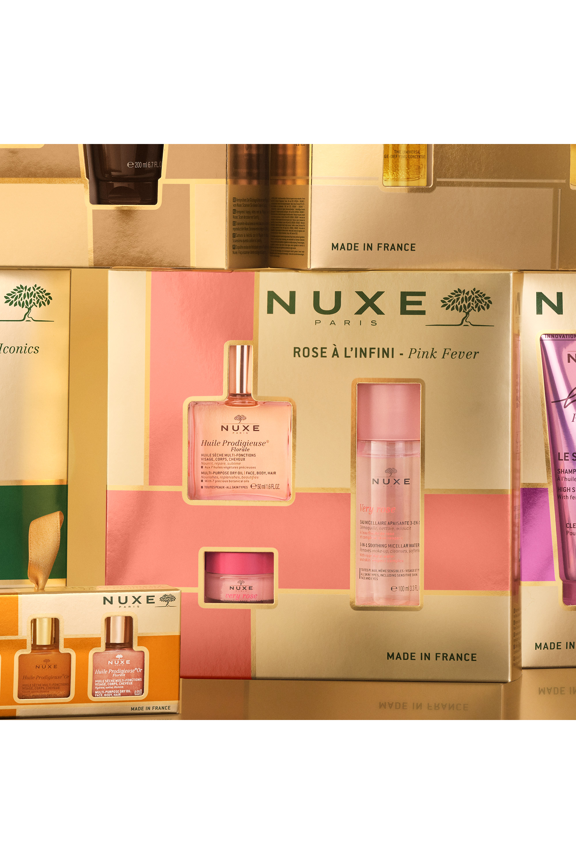 Coffret Noël soin visage rose avec l’huile prodigieuse florale 50ml et un soin offert