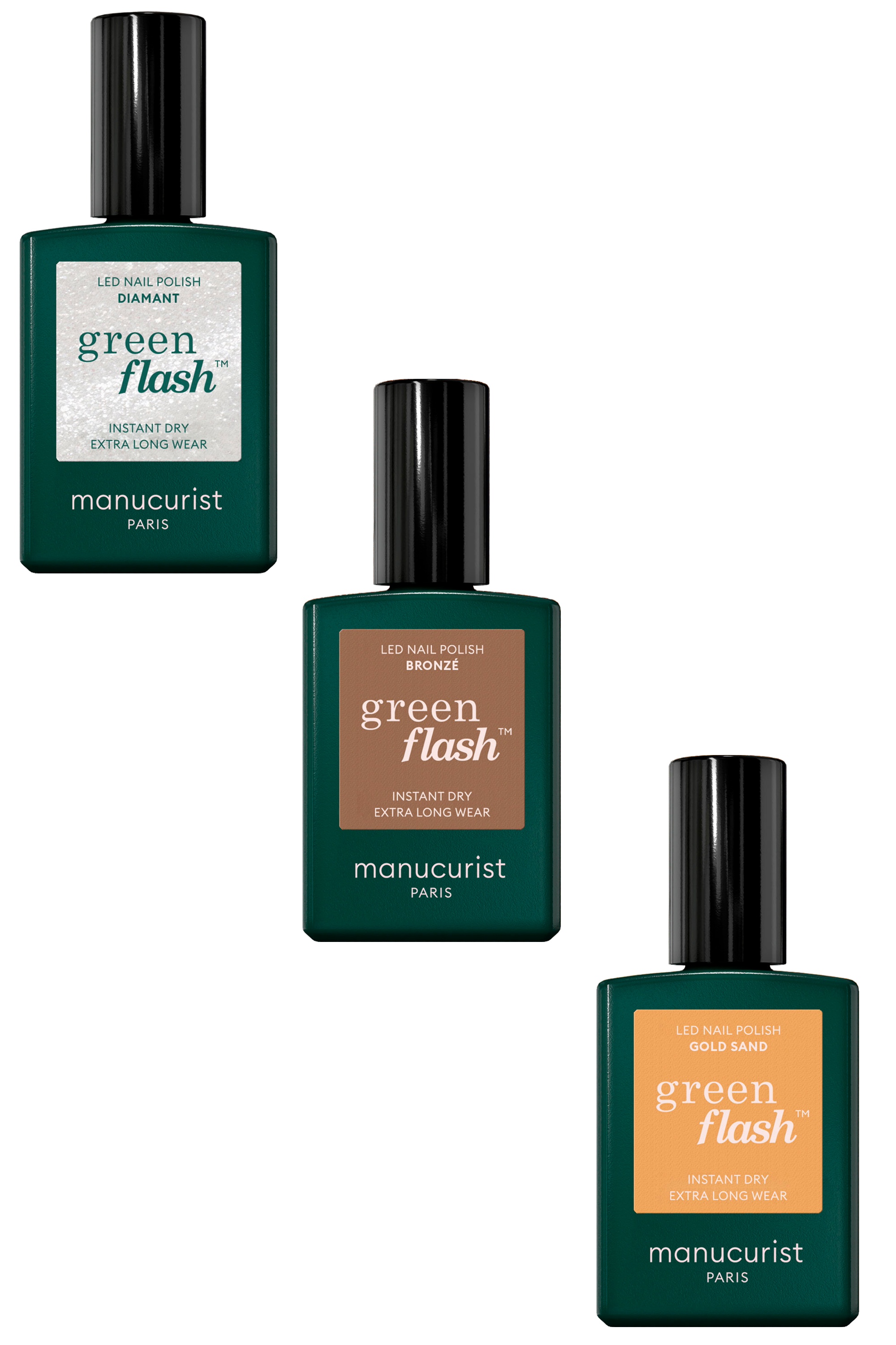 Vernis semi-permanent Green Flash Les pailletés